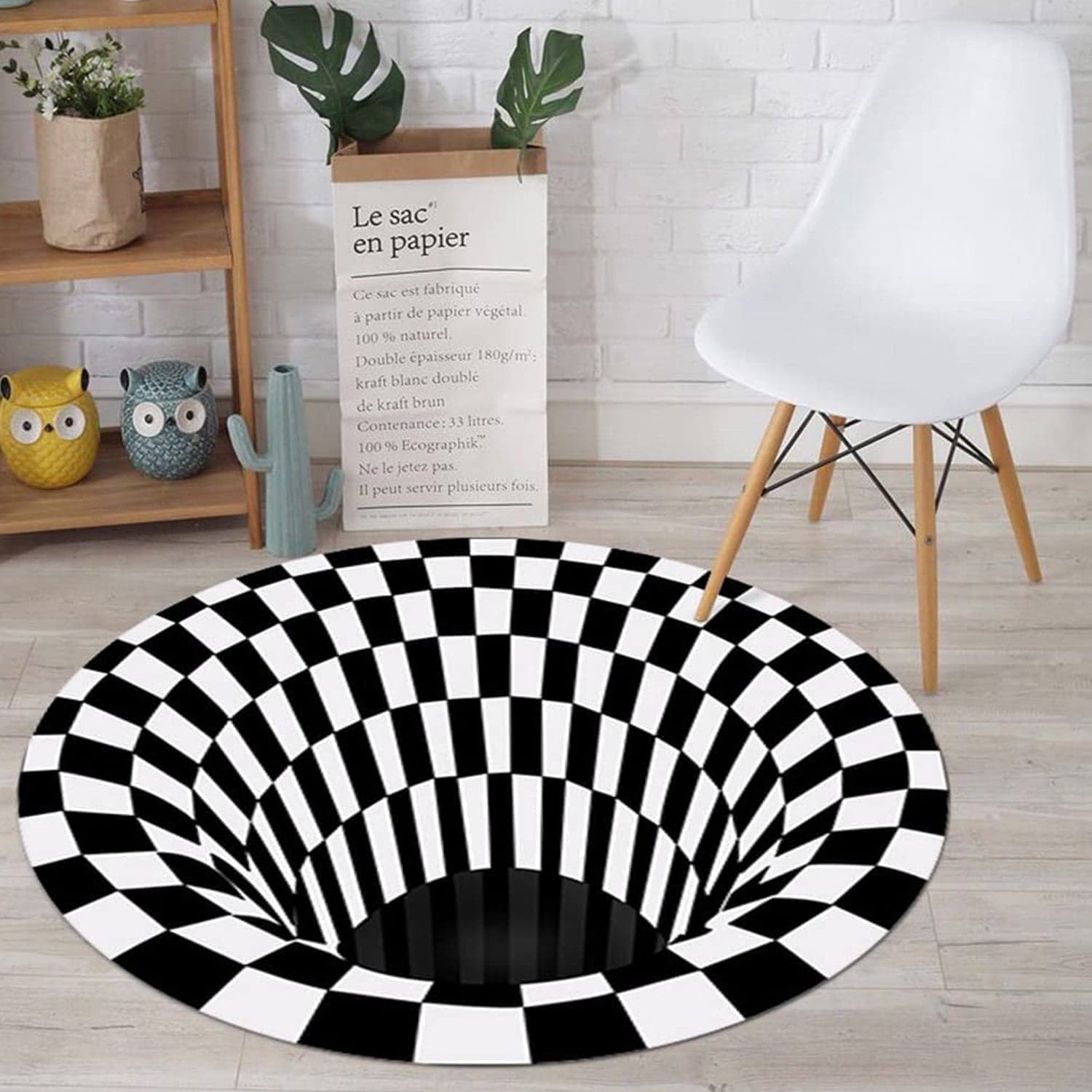 3D Space Round Carpet, Floor Mat Non-Woven Doormat (1 Pc / 78 Cm) thumbnail 4
