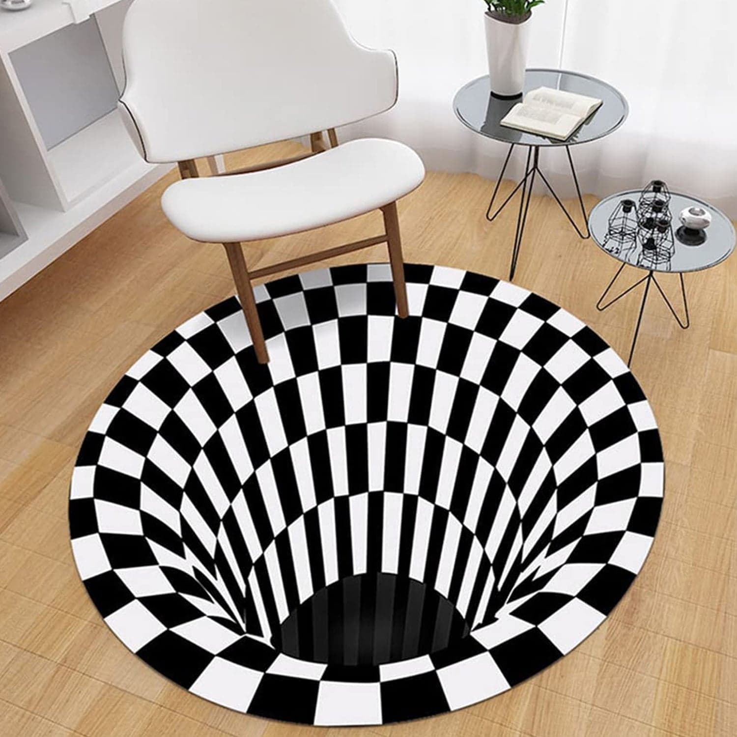 3D Space Round Carpet, Floor Mat Non-Woven Doormat (1 Pc / 78 Cm) thumbnail 9