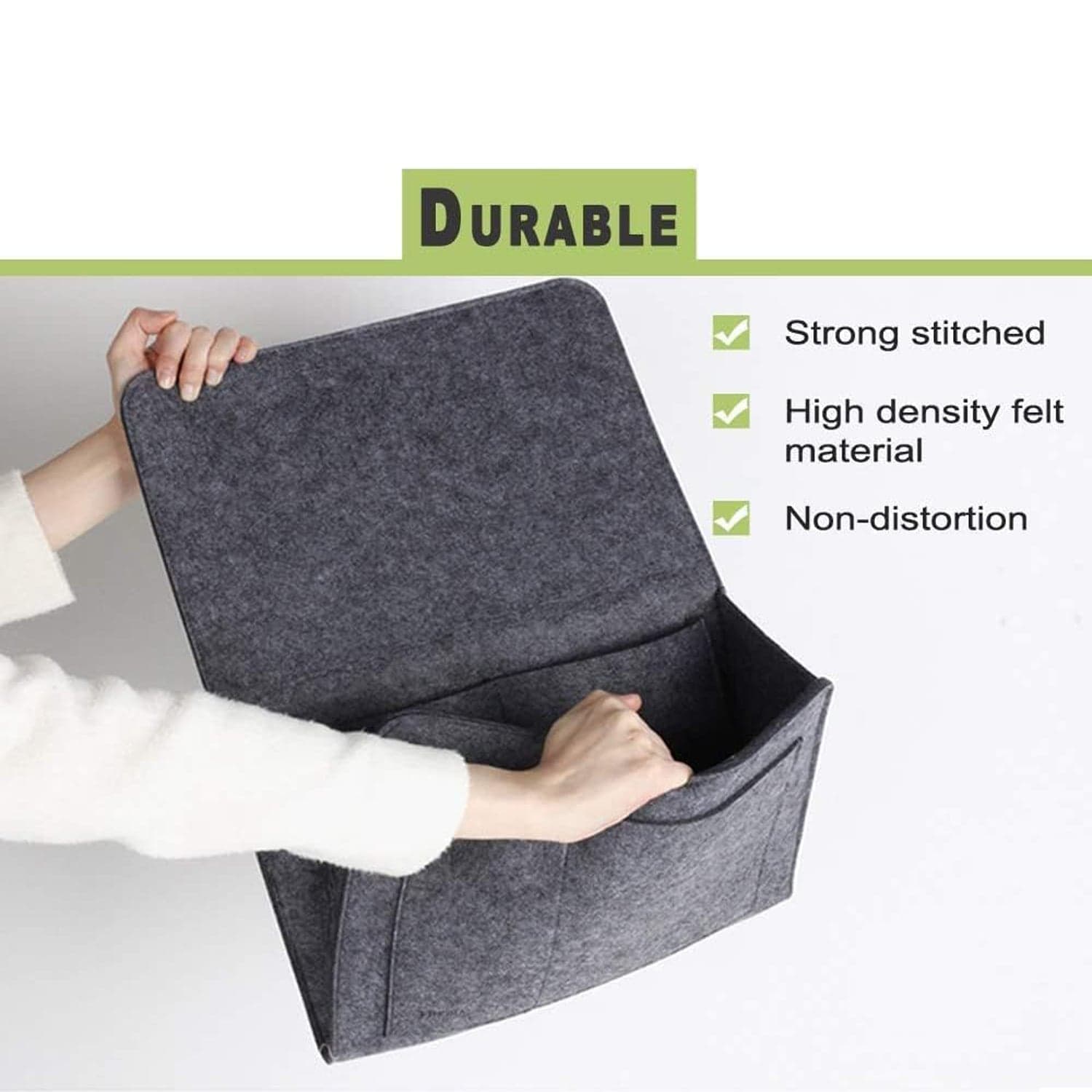 Flat Bedside Caddy, Bed Side Pocket Storage Organizer Bag with 5 Pockets (1 Pc) thumbnail 6