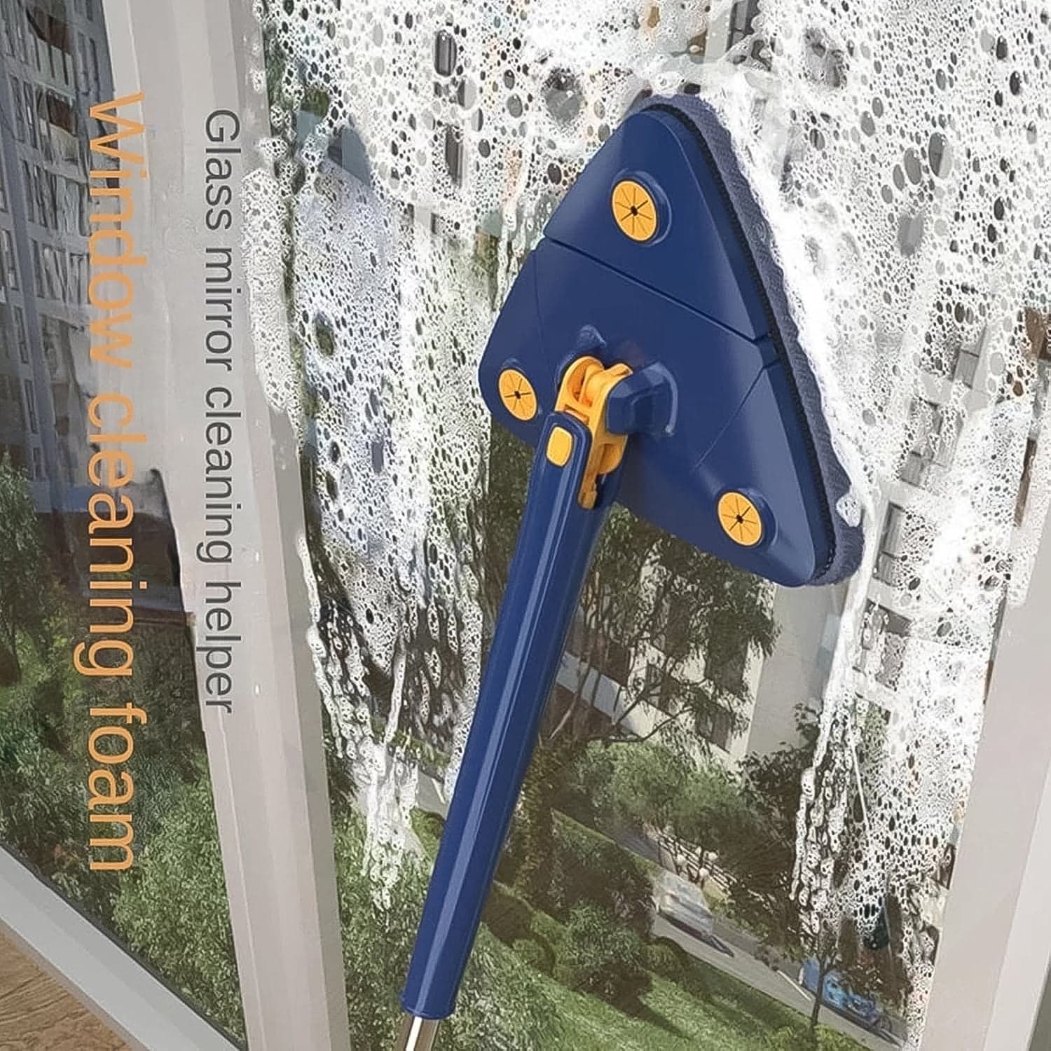 360° Rotatable Mop Triangle Mop with Long Handle (1 Pc / 113 Cm) thumbnail 7