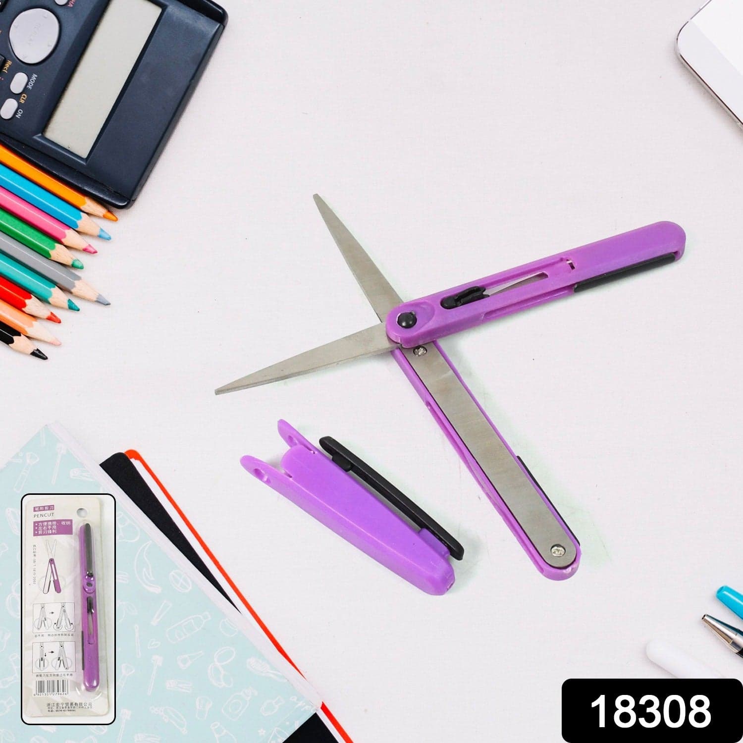 Pen Cut Compact Scissors in Pen Format, Pen-Style Portable Travel Scissors (1 Pc) thumbnail 2