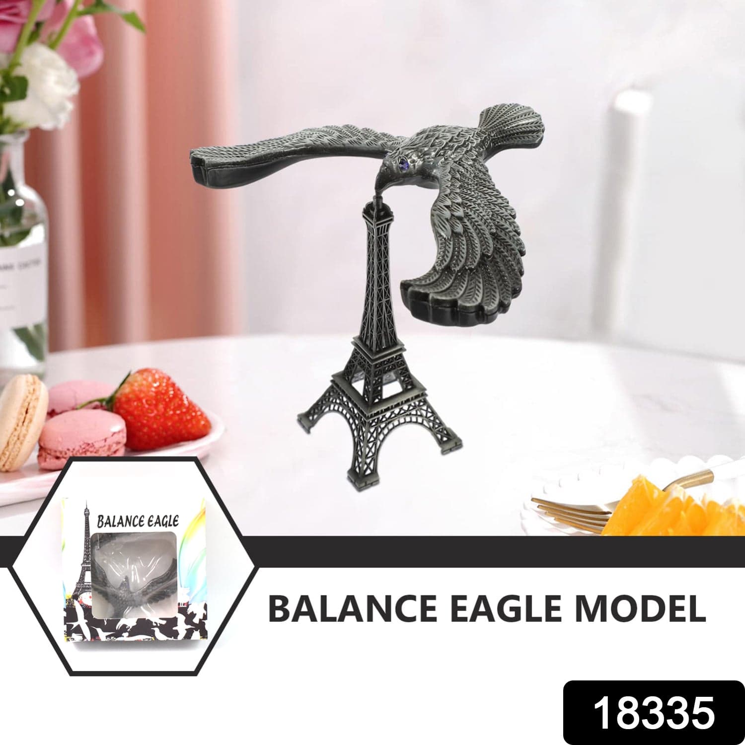 Balancing Bird Metal Eiffel Tower Statue Balance Eagle Toy (1 Set) thumbnail 2