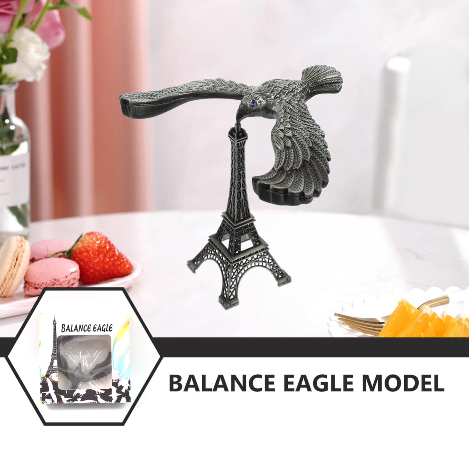 Balancing Bird Metal Eiffel Tower Statue Balance Eagle Toy (1 Set) thumbnail 4