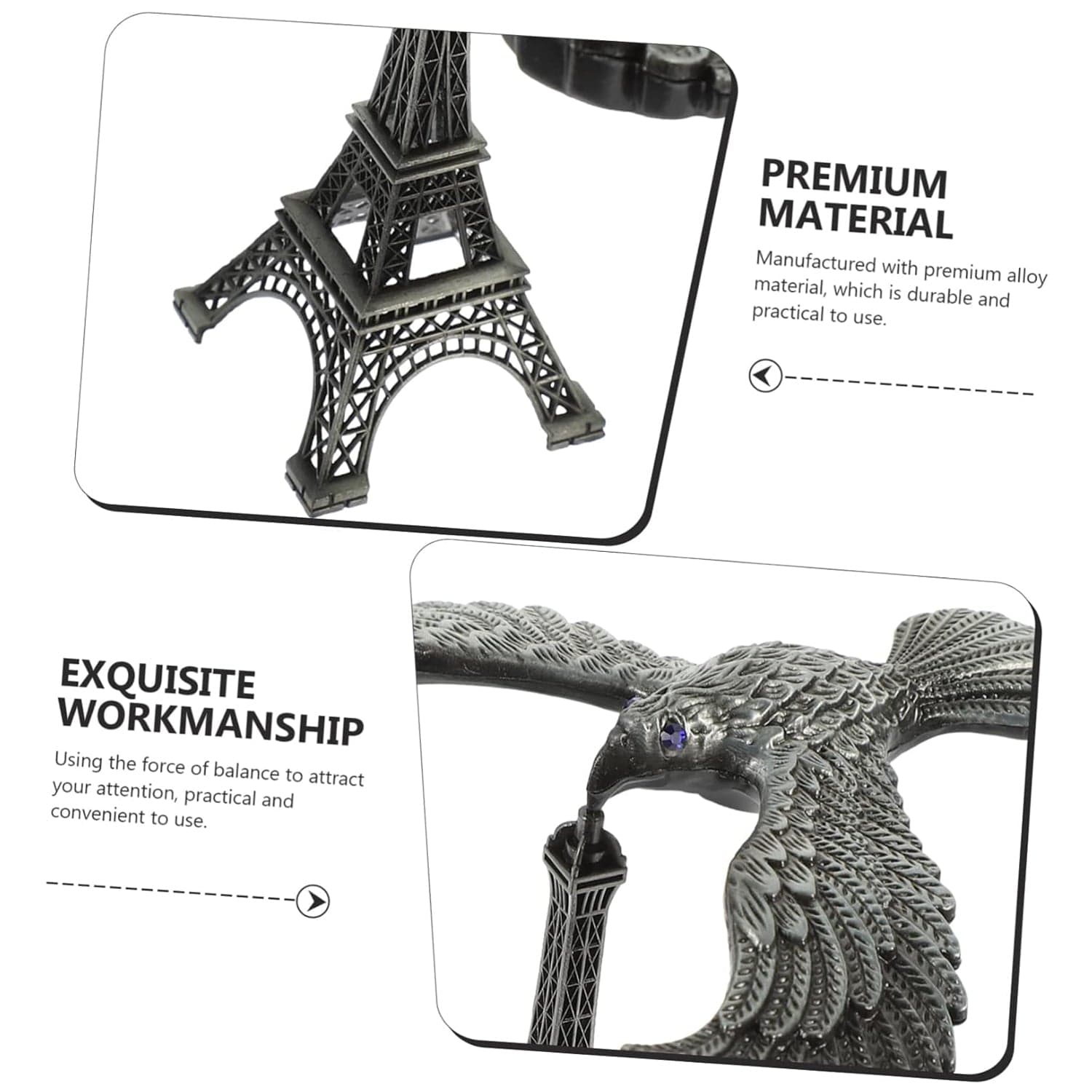 Balancing Bird Metal Eiffel Tower Statue Balance Eagle Toy (1 Set) thumbnail 7