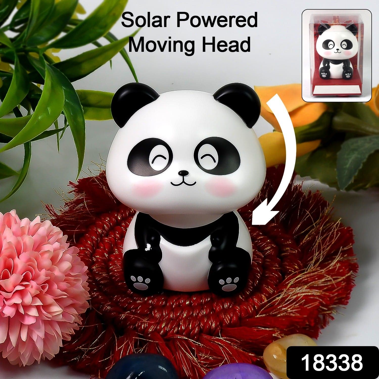 Solar Powered Moving Panda Car Dashboard Decoration of 1 Pc thumbnail 2