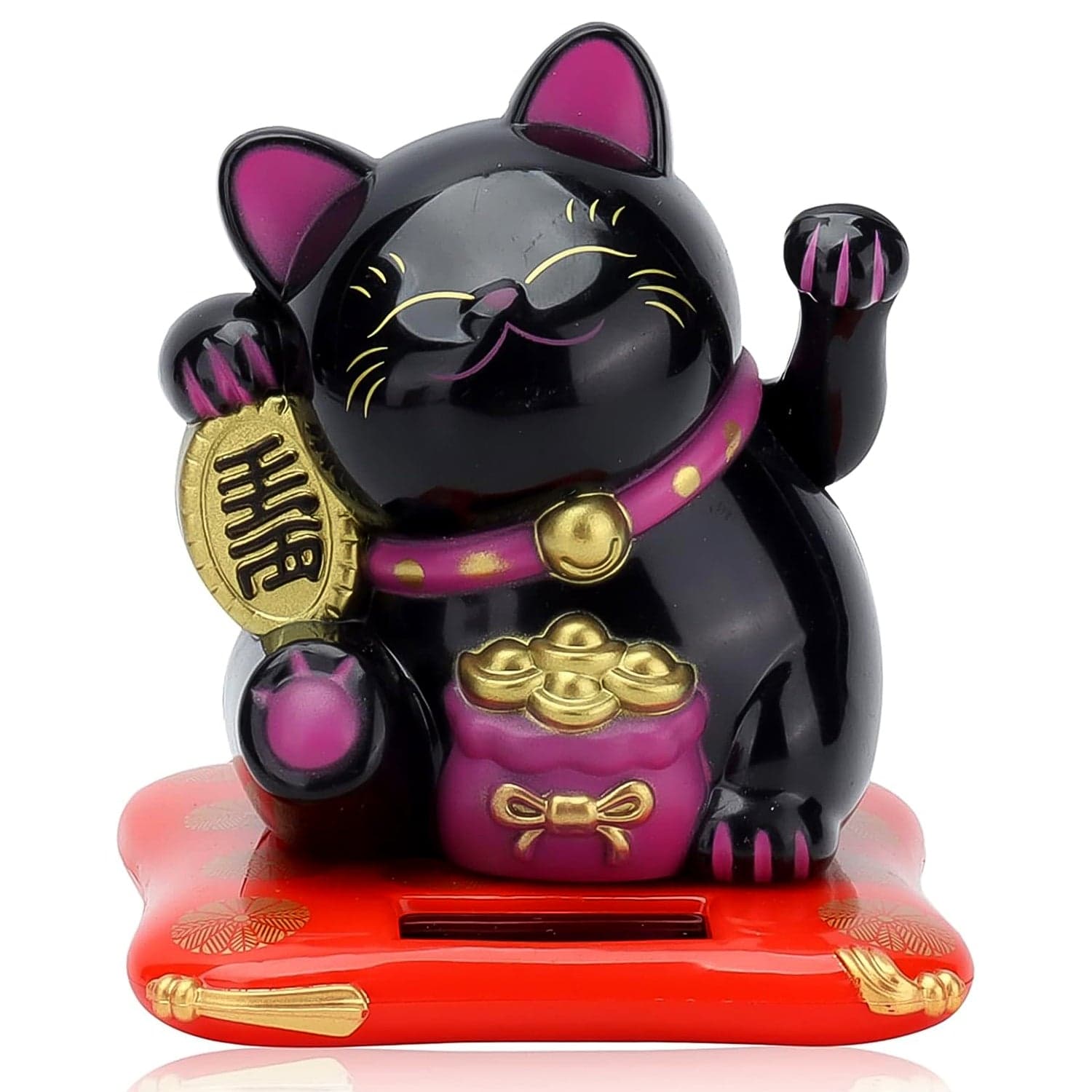 Solar Powered Happy Cat Beautiful with Arm Waves Wealth Cat (1 Pc / Mix Color) thumbnail 5