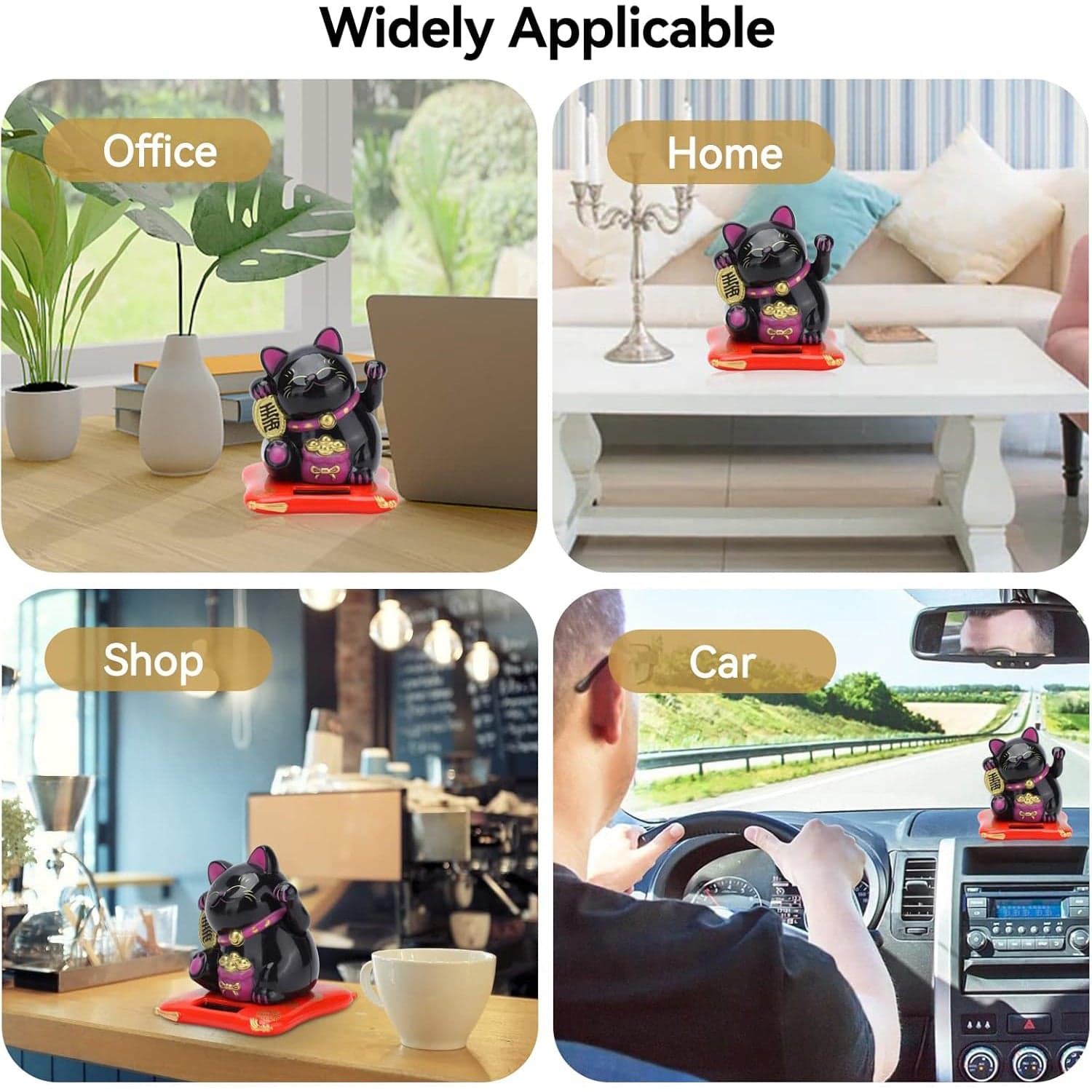 Solar Powered Happy Cat Beautiful with Arm Waves Wealth Cat (1 Pc / Mix Color) thumbnail 7