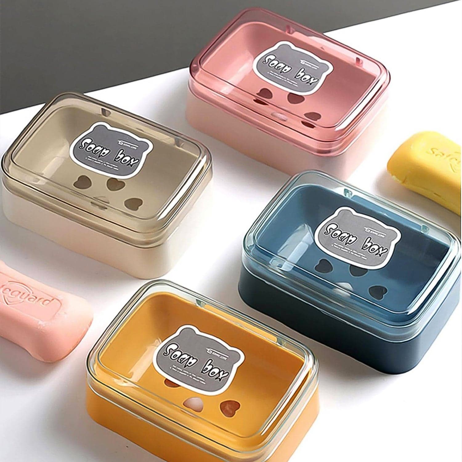 Plastic Soap Dish, Portable Plastic Self Draining Soap Holder ,Sabudani (1 Pc / Mix Color) thumbnail 4