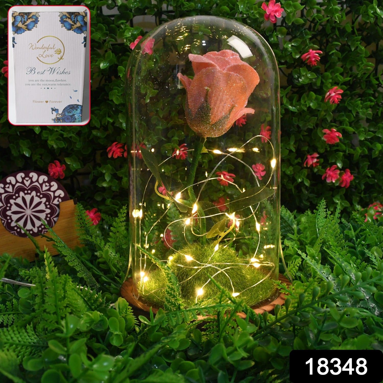 Glass Flower with Led Light Great Gift (1 Set) thumbnail 2