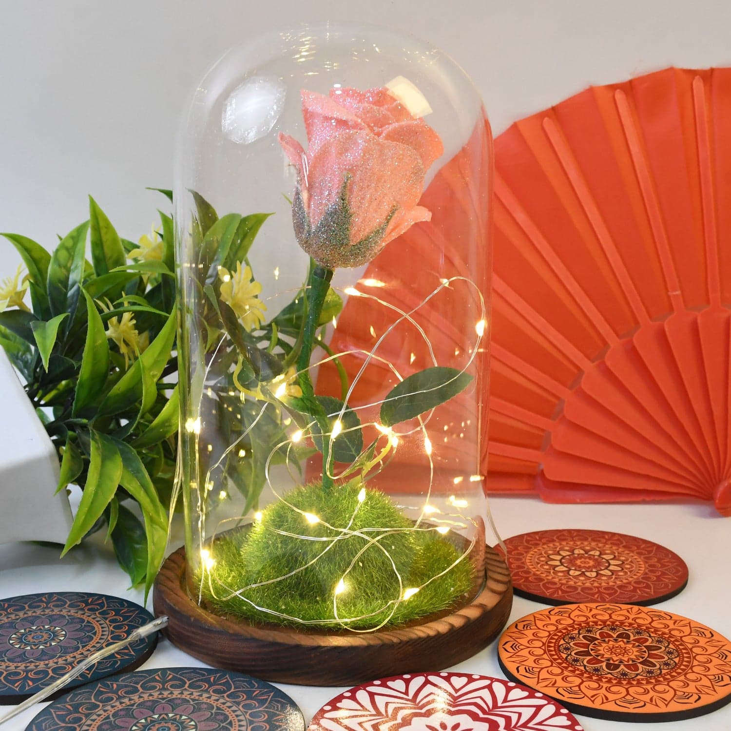 Glass Flower with Led Light Great Gift (1 Set) thumbnail 8