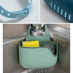 Plastic Kitchen Sponge Holder, Sink Drain Rack Sink Organizer Sink Drain Hanging Bag For Kitchen (1 Pc)