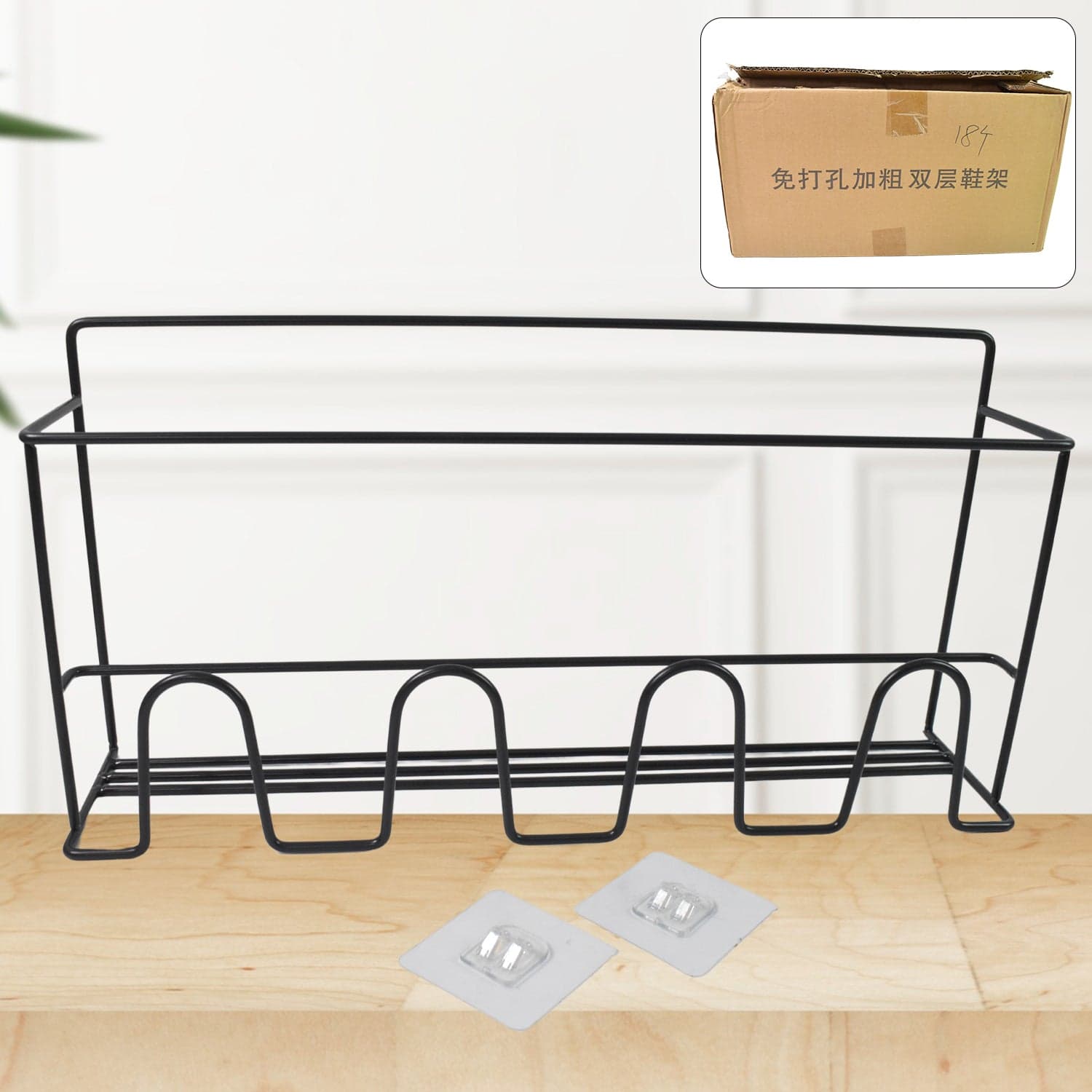 Metal Self Adhesive Multipurpose Kitchen Accessories Organizer Rack Wall (1 Pc) thumbnail 1