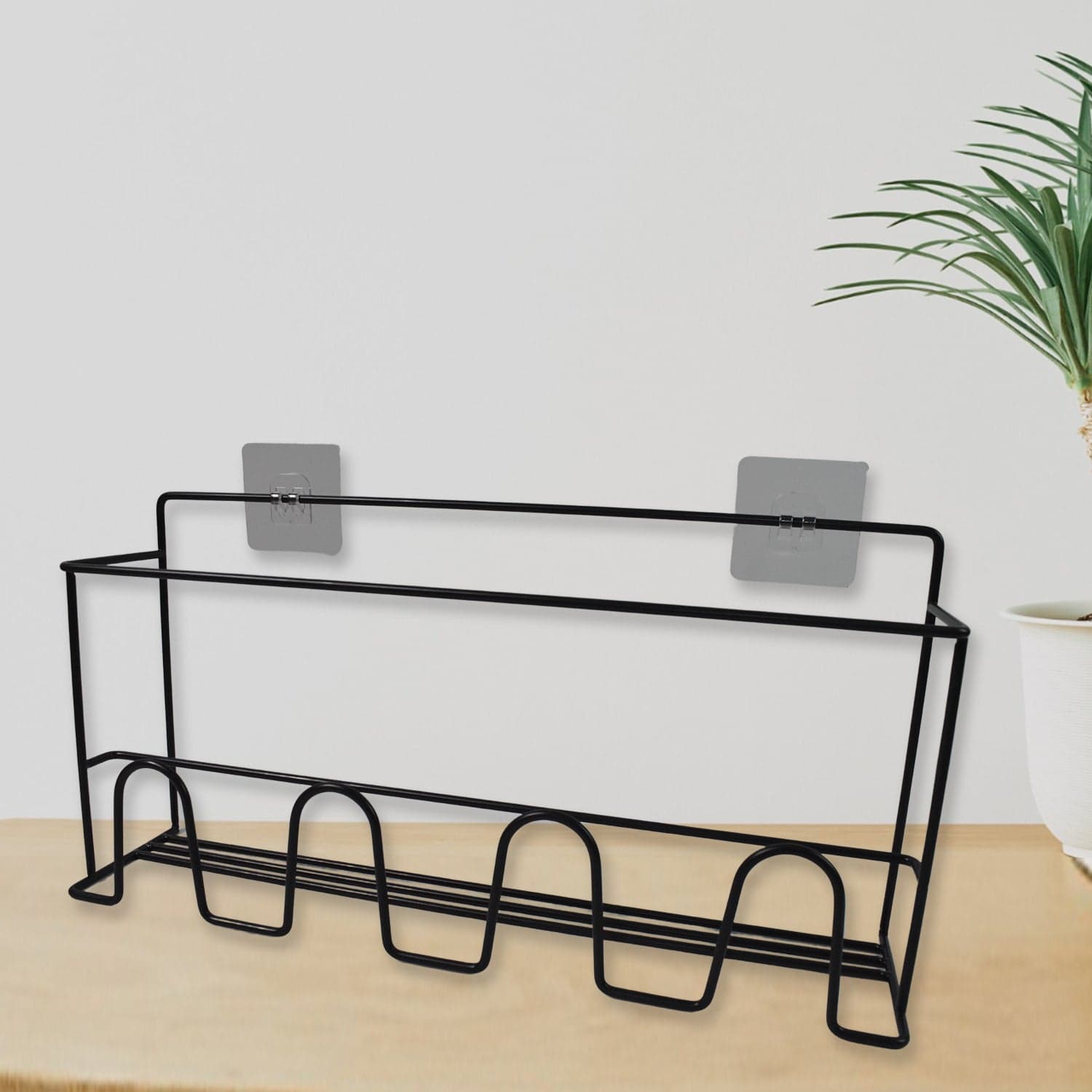 Metal Self Adhesive Multipurpose Kitchen Accessories Organizer Rack Wall (1 Pc) thumbnail 3