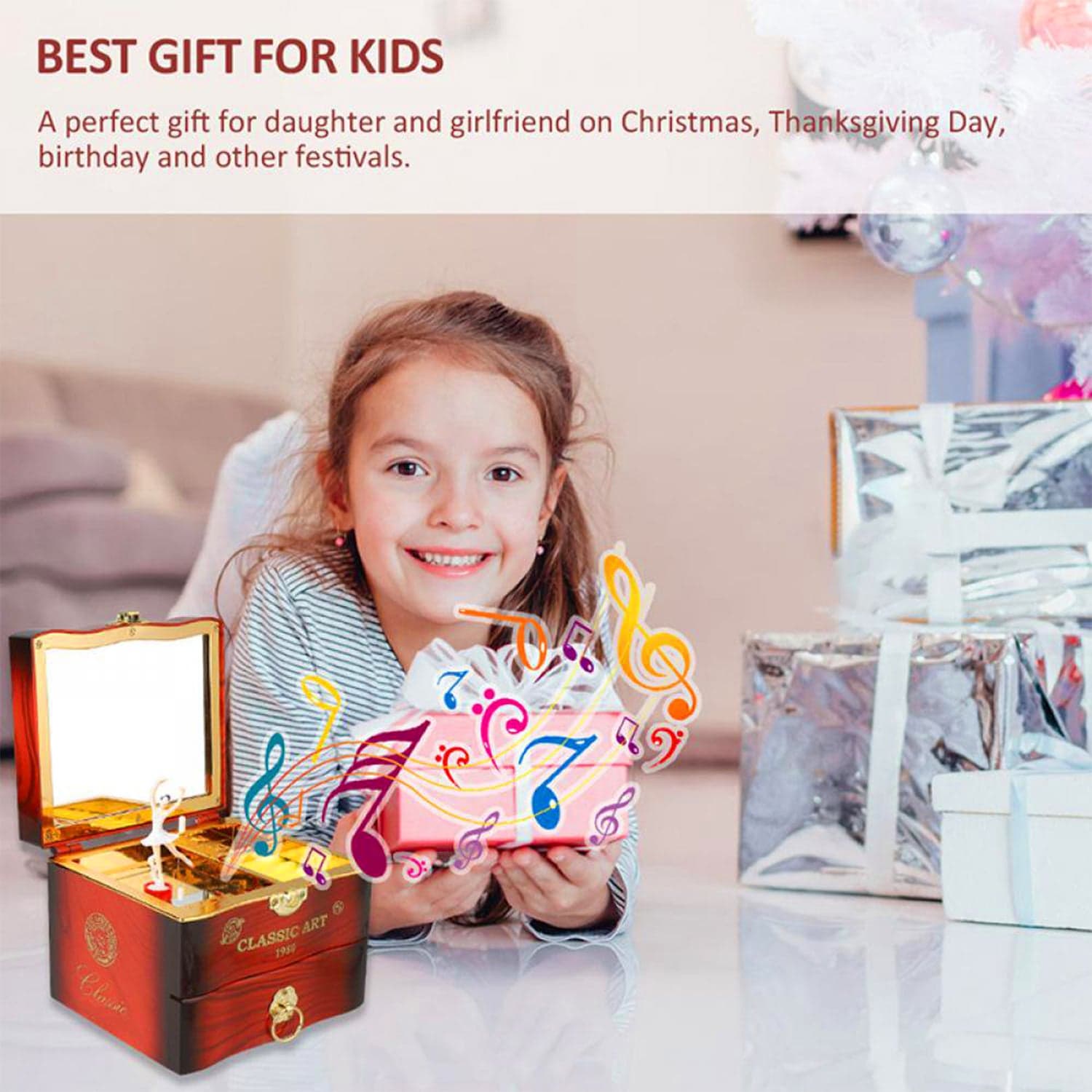 Dancer Ballerina Piano Music Box Hand Crank Music Plastic Box Gift (1 Pc) thumbnail 4