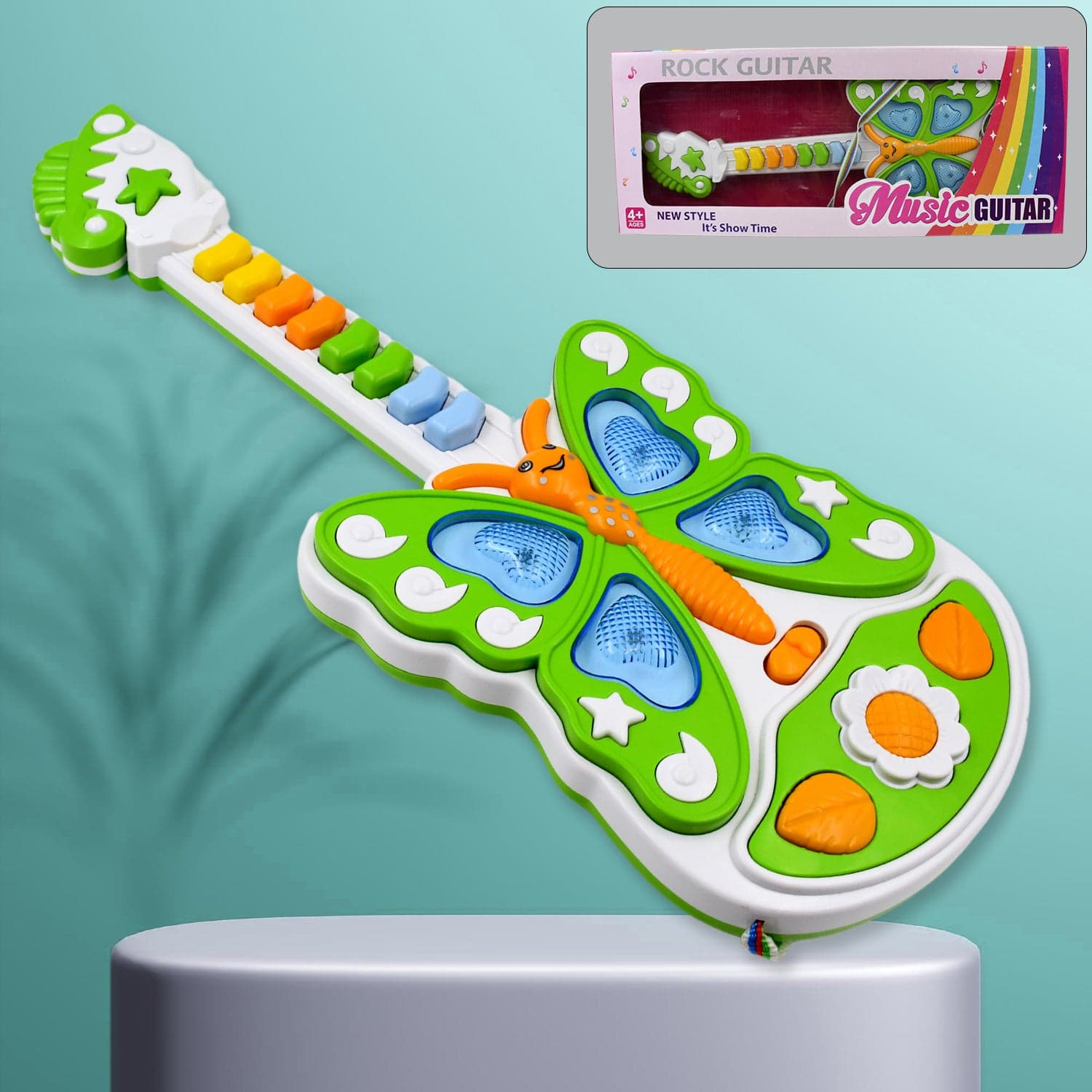 Butterfly Guitar Toy with Light and Music Toy (1 Pc / Battery not included) thumbnail 1