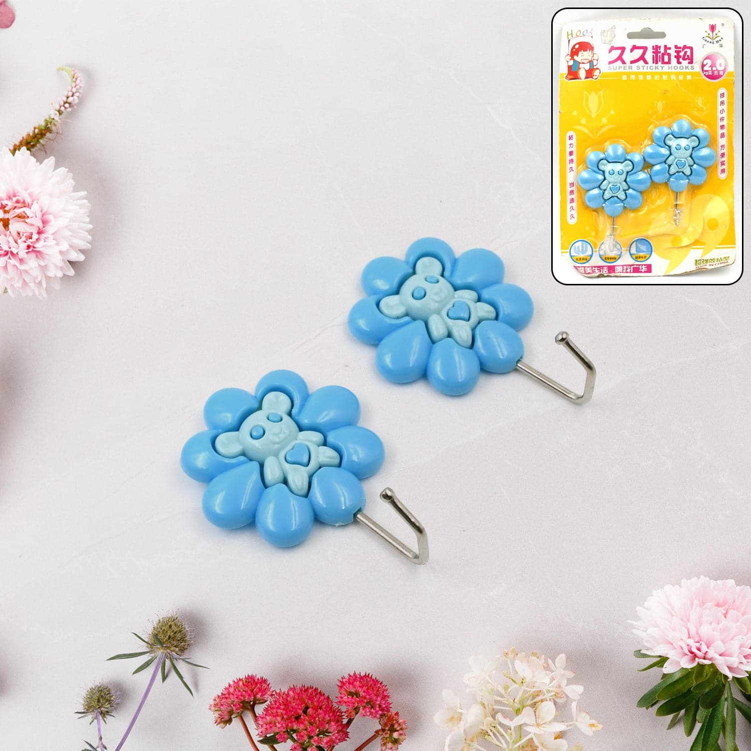 Multipurpose Self-Adhesive hooks (2 Pc Set / Mix Design) thumbnail 1