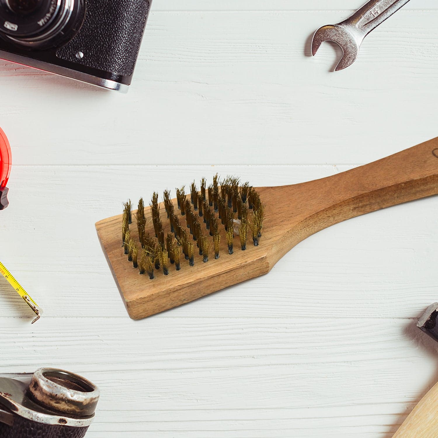 Wooden Handle Steel Wire Brush (1 Pc) thumbnail 4