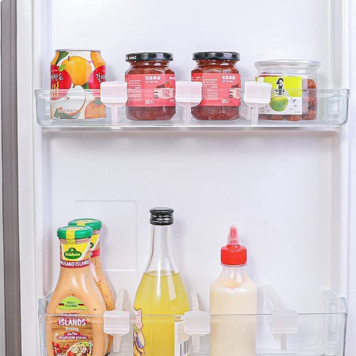 Refrigerator Internal Drawer Shelf Divider Clip (4 Pcs Set) thumbnail 4