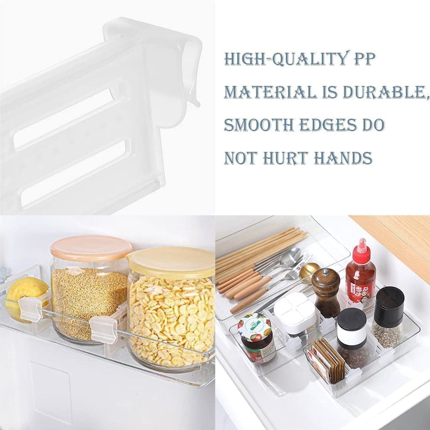 Refrigerator Internal Drawer Shelf Divider Clip (4 Pcs Set) thumbnail 7