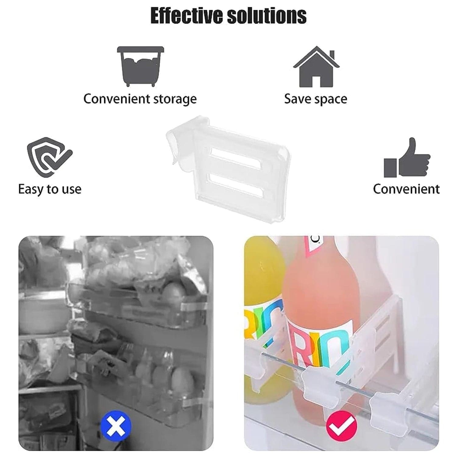 Refrigerator Internal Drawer Shelf Divider Clip (4 Pcs Set) thumbnail 8