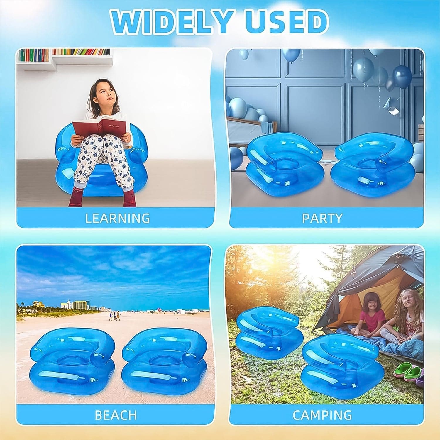 Inflatable Sofa Chair for Boys and Girls Suitable for Camping (28 Inch Approx / 1 Set) thumbnail 9