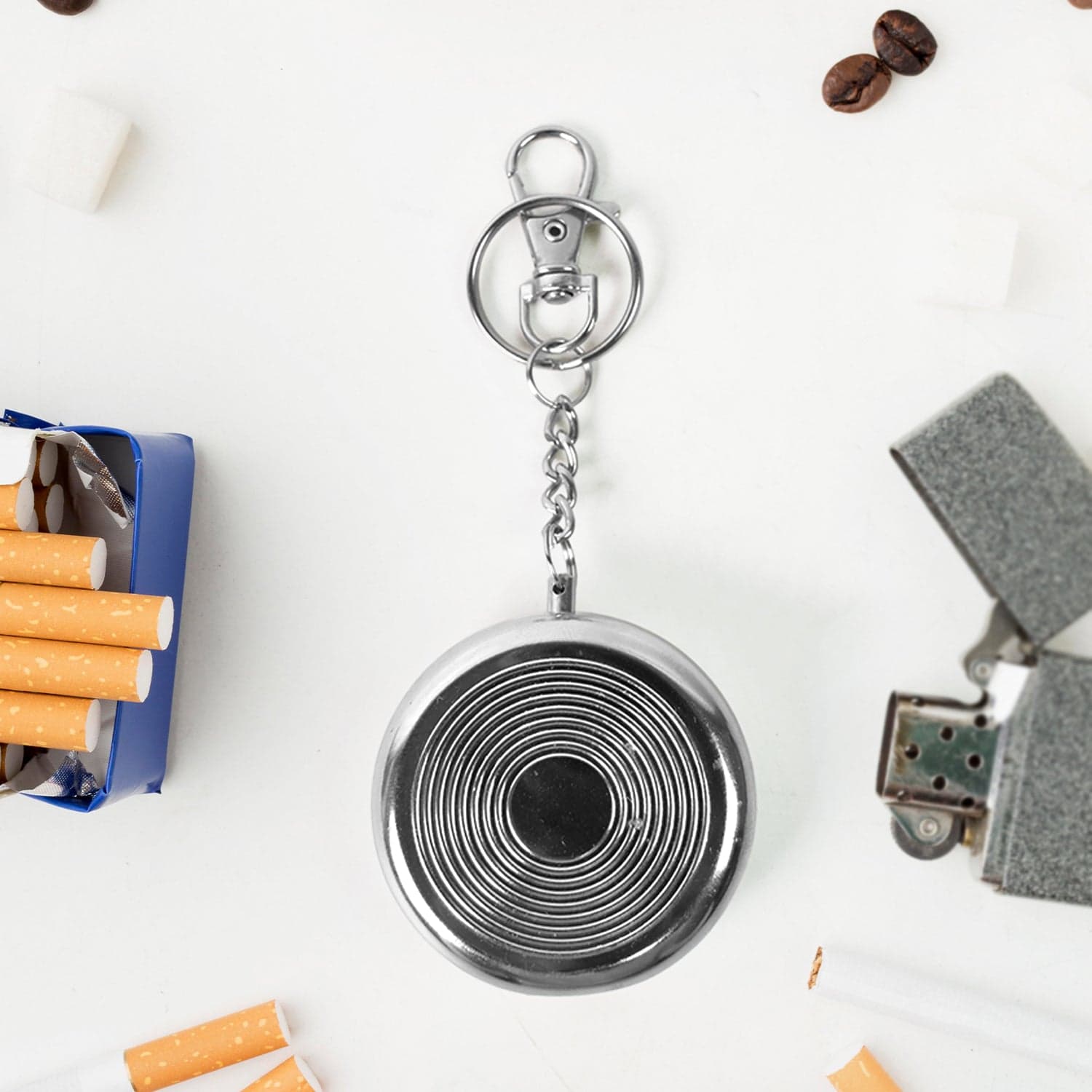Mini Pocket SS Ashtray with keyring (1pc) thumbnail 1