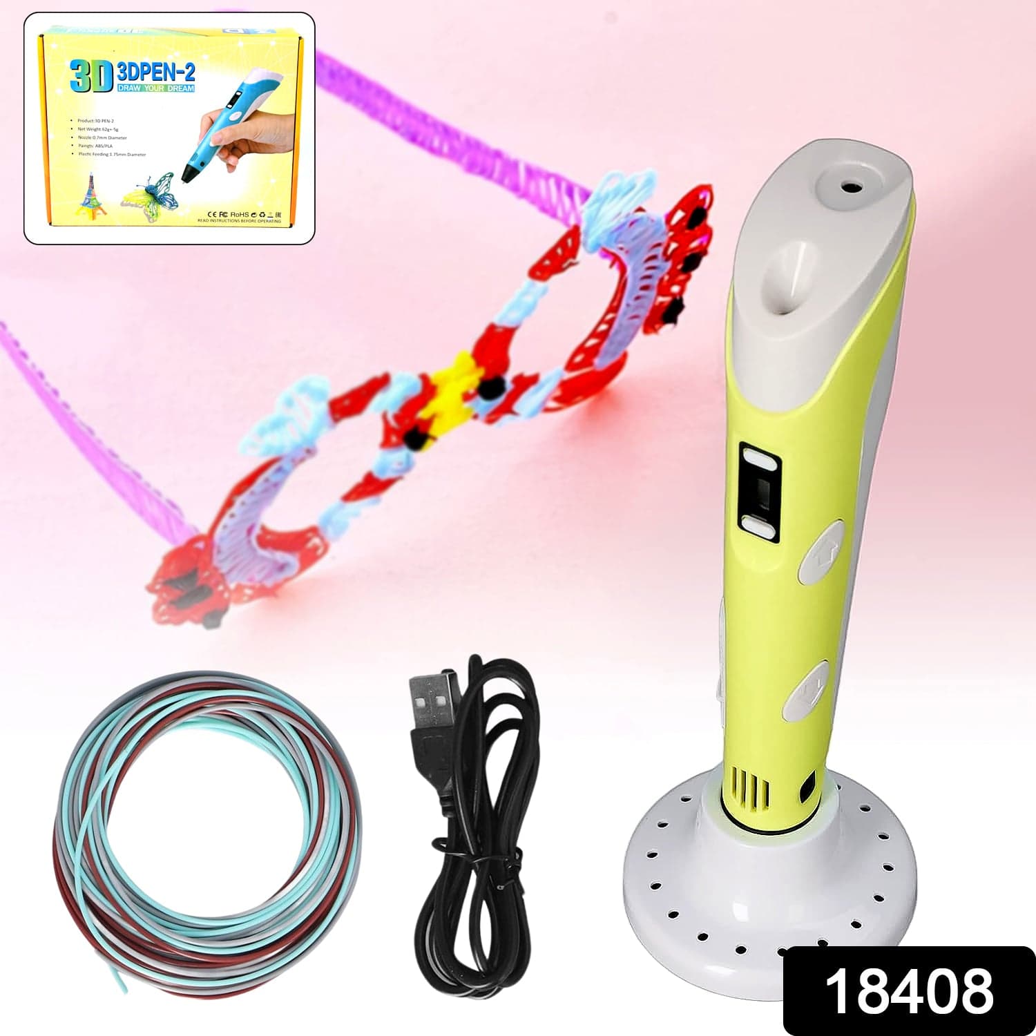 3D Printing Pen Set Easy, Drawing Pen for Kids and Adults (1 Pc) thumbnail 2