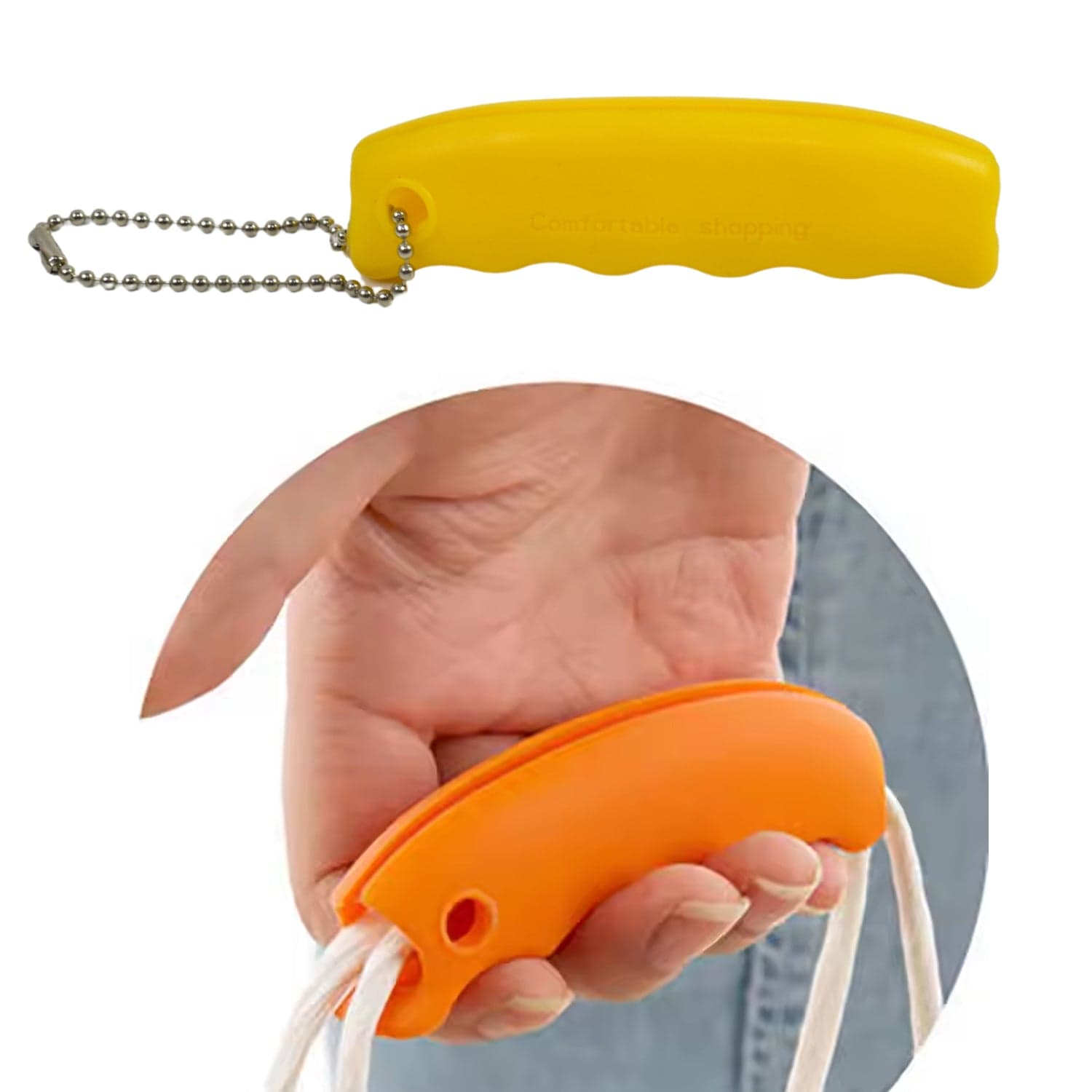 Silicone Portable Bag Device Bag Filter Hand Shopping Bag Carry Tool Key Chain (1 Pc) thumbnail 3