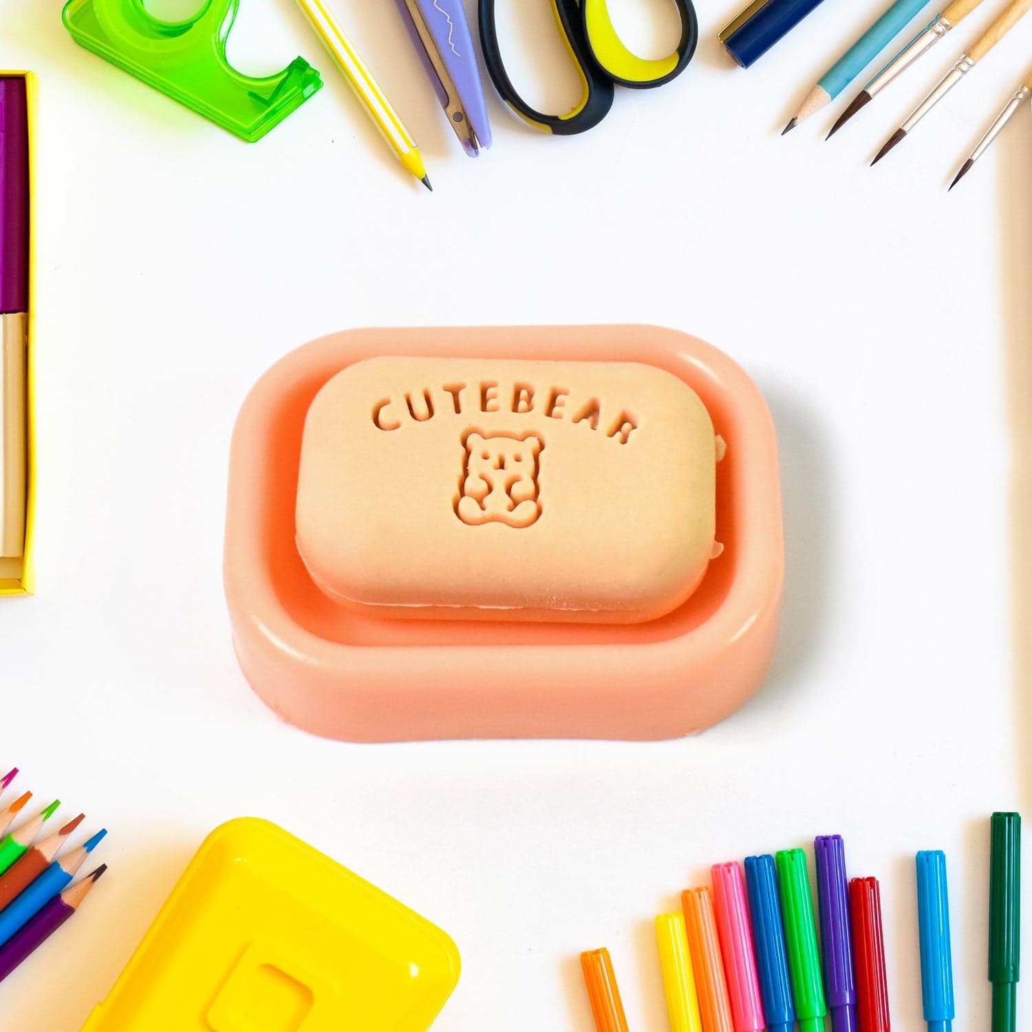 Cute Soap Shaped Erasers With Plastic Case (1 Pc / With Case) thumbnail 1
