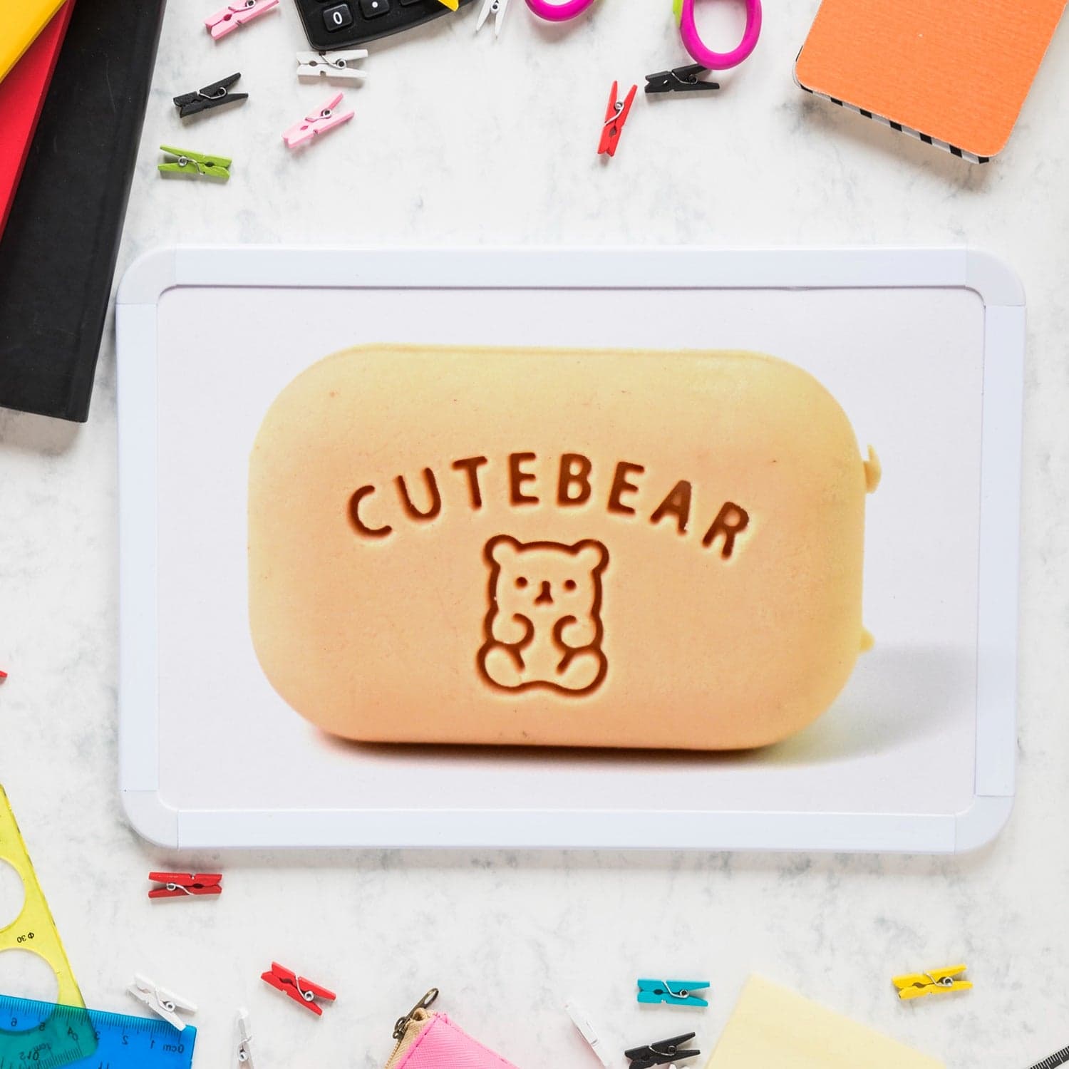 Cute Soap Shaped Erasers With Plastic Case (1 Pc / With Case) thumbnail 3