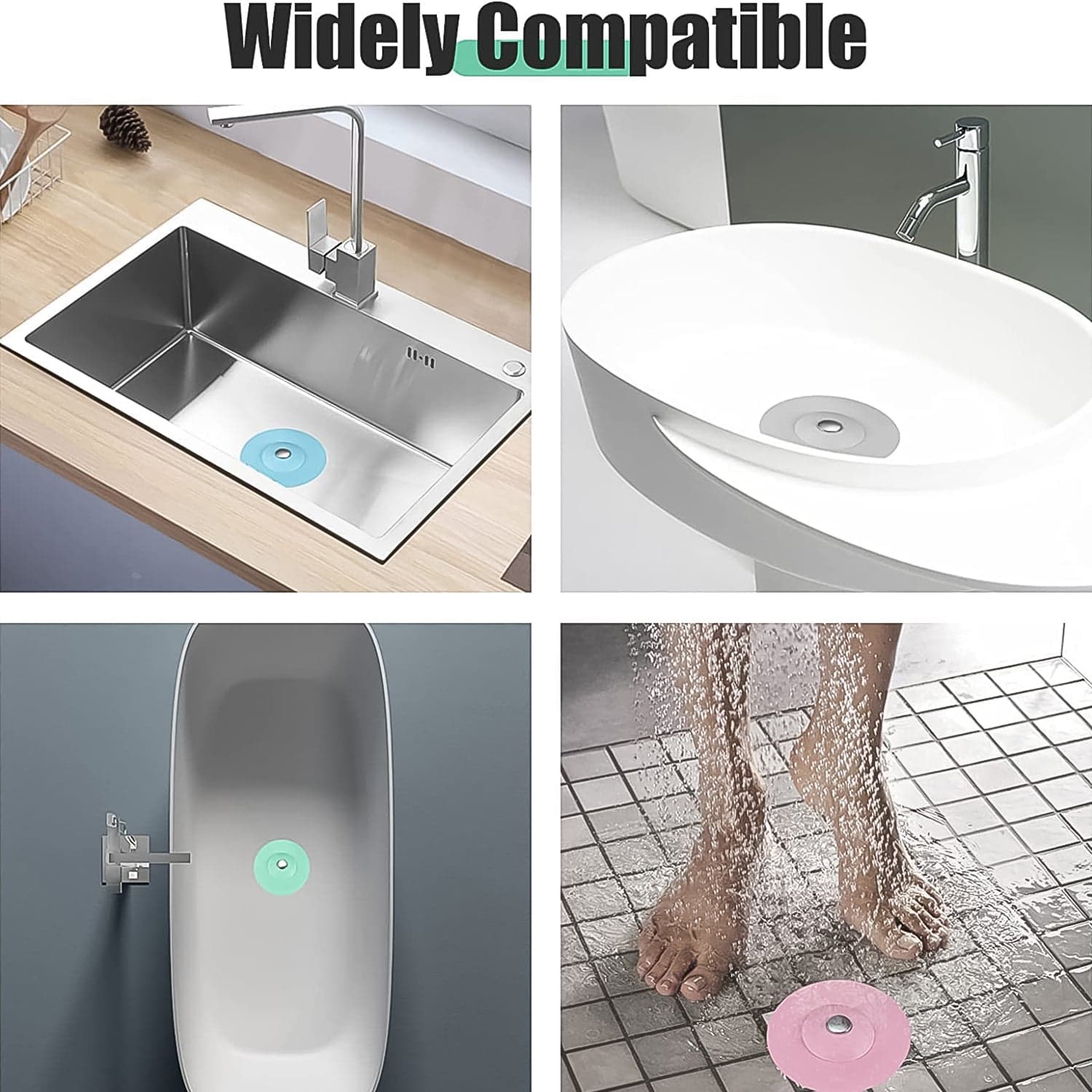 Sink Stopper Silicone Bathtub Stopper, Kitchen Sink Drain Strainer (1 Pc) thumbnail 7