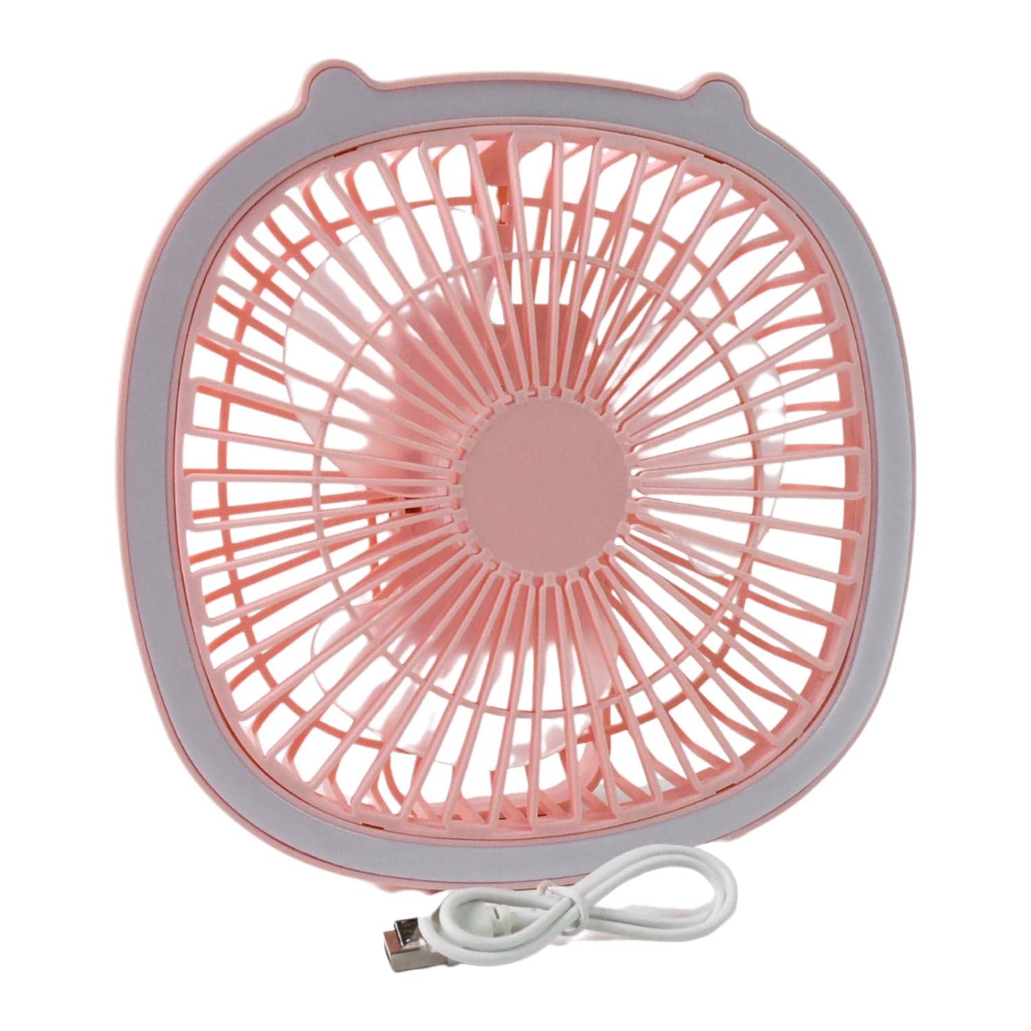 USB PORTABLE MINI DESK FAN WITH LIGHT & COLOR BOX (1 PC / Mix Color) thumbnail 6