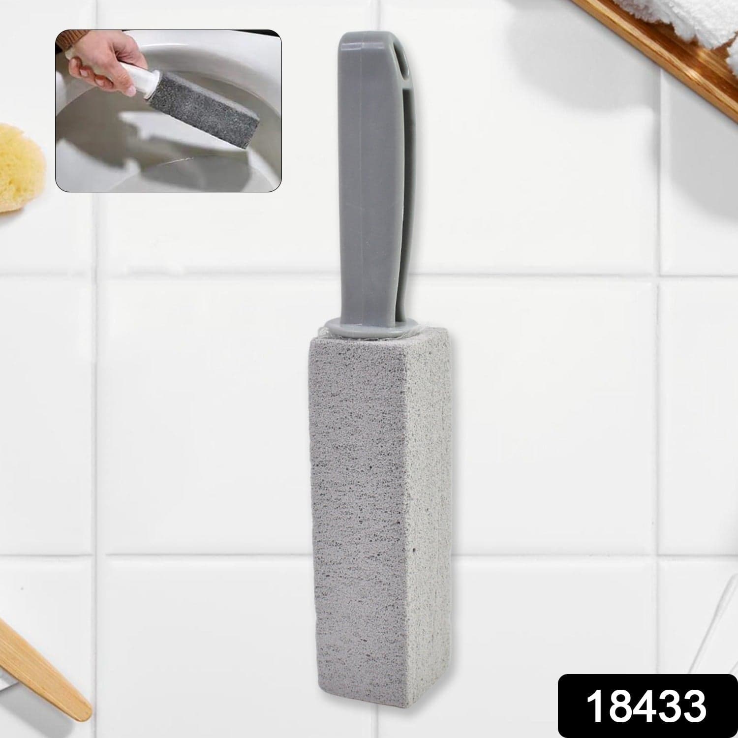Pumice Stone Toilet Clean Brush with Handle (24 Cm / 1 Pc) thumbnail 2