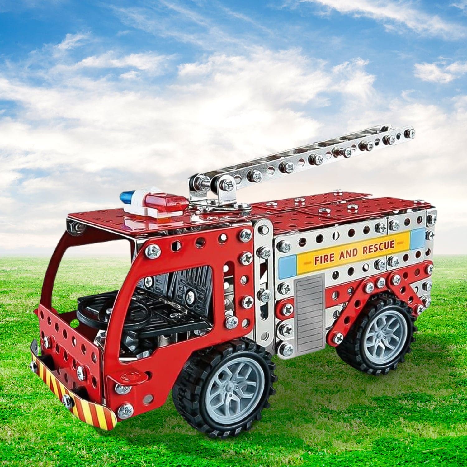 Metal DIY Fire Truck Building Blocks for Kids (Fire Truck / 292pcs of truck tool / 1 Set) thumbnail 4