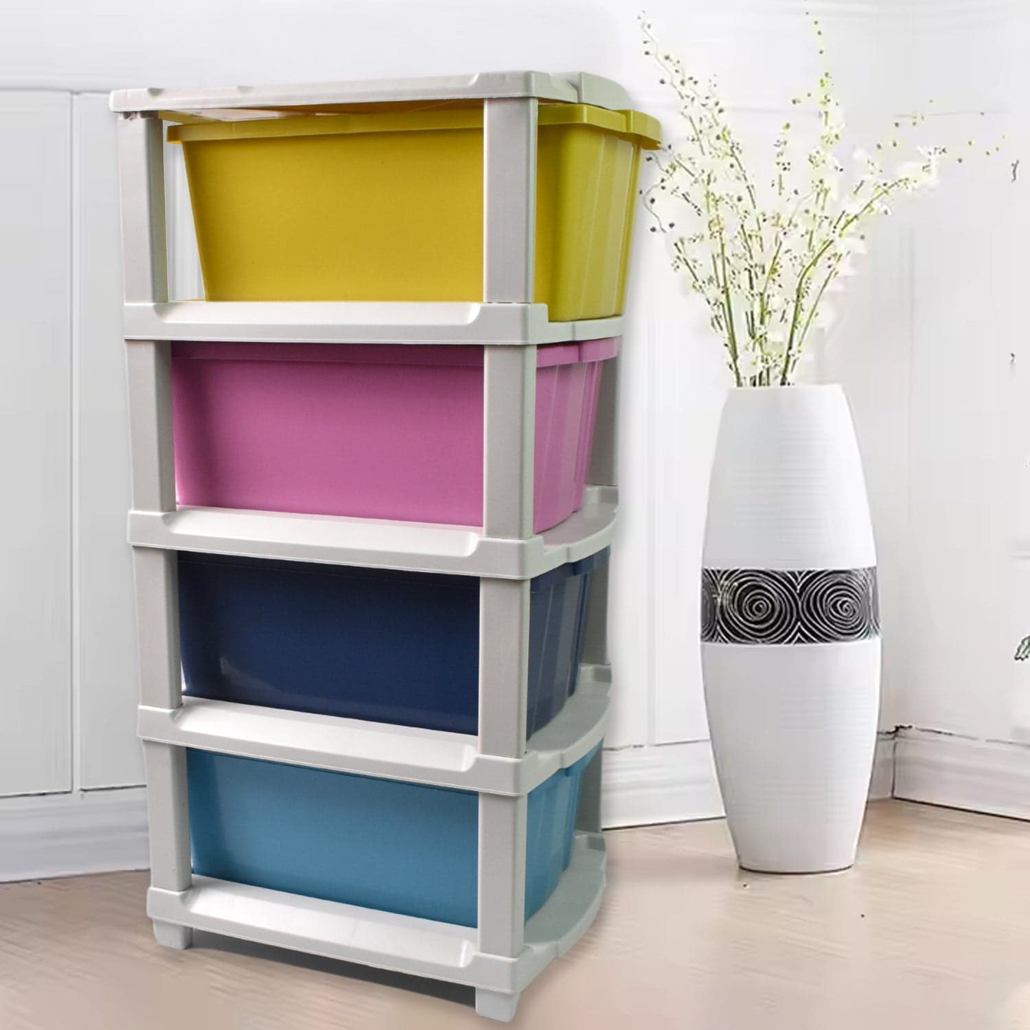 4-Layer Plastic Drawer Storage Organizer, Multi-Purpose Cabinet (1 Pc) thumbnail 1