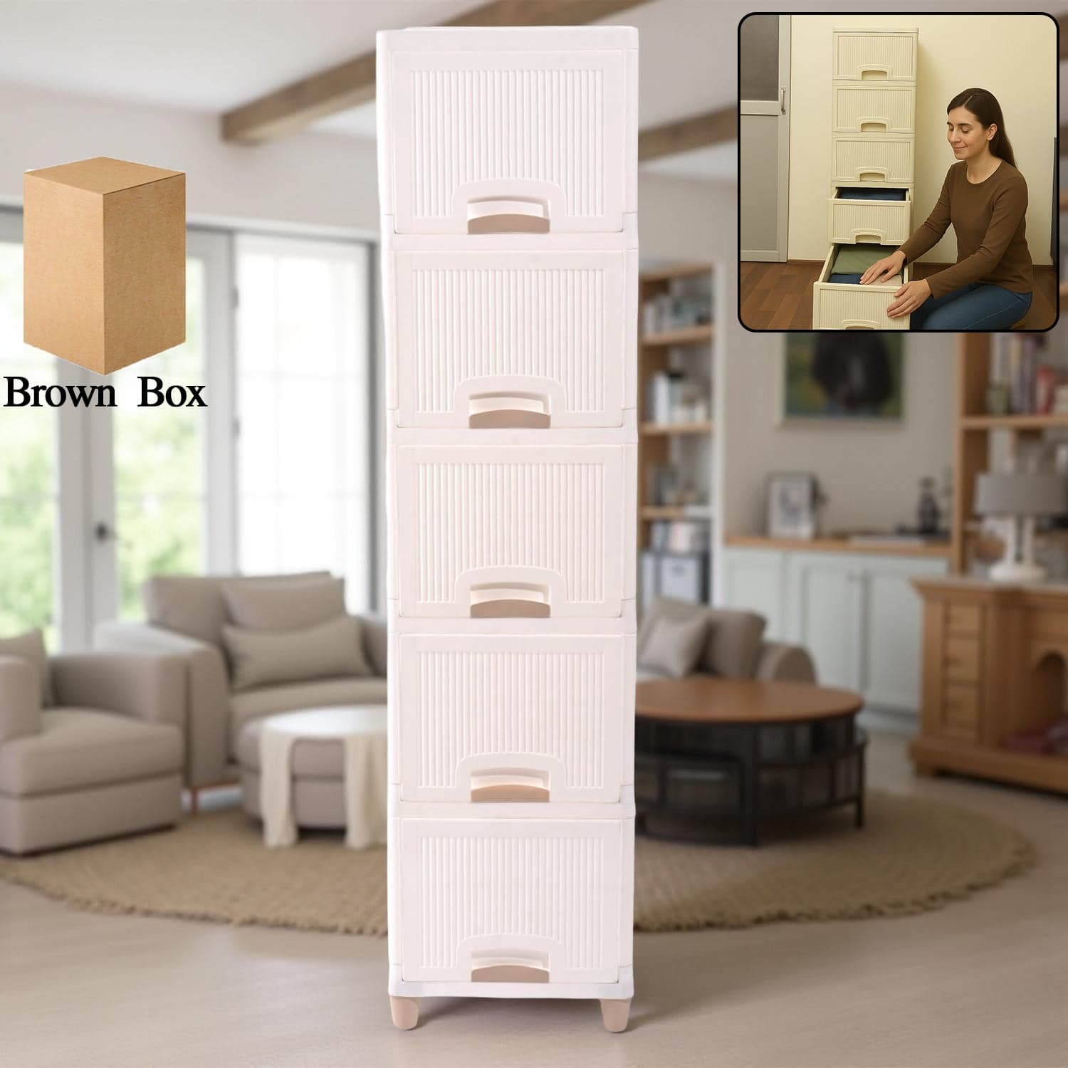 5L Plastic Storage Drawer Cabinet