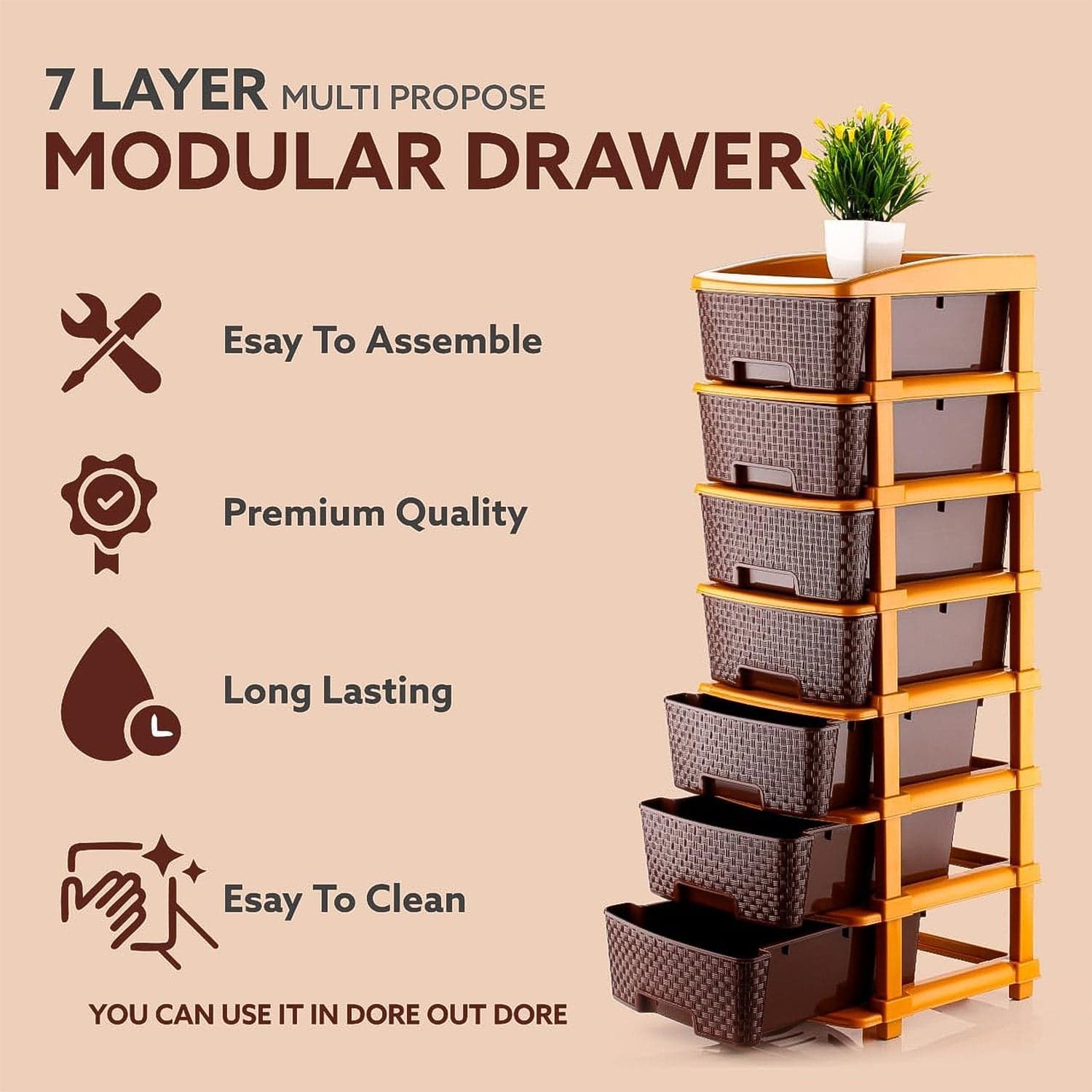 7 Layer Multipurpose Plastic Storage Drawer Organize thumbnail 7