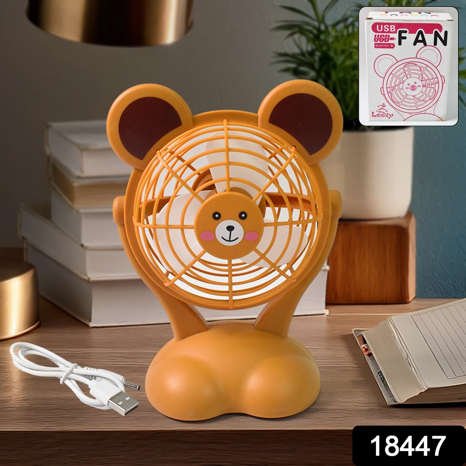 Cartoon Shape Mini Fan USB Powered & Battery Operated (Battery Not Include / 1 Pc) thumbnail 2
