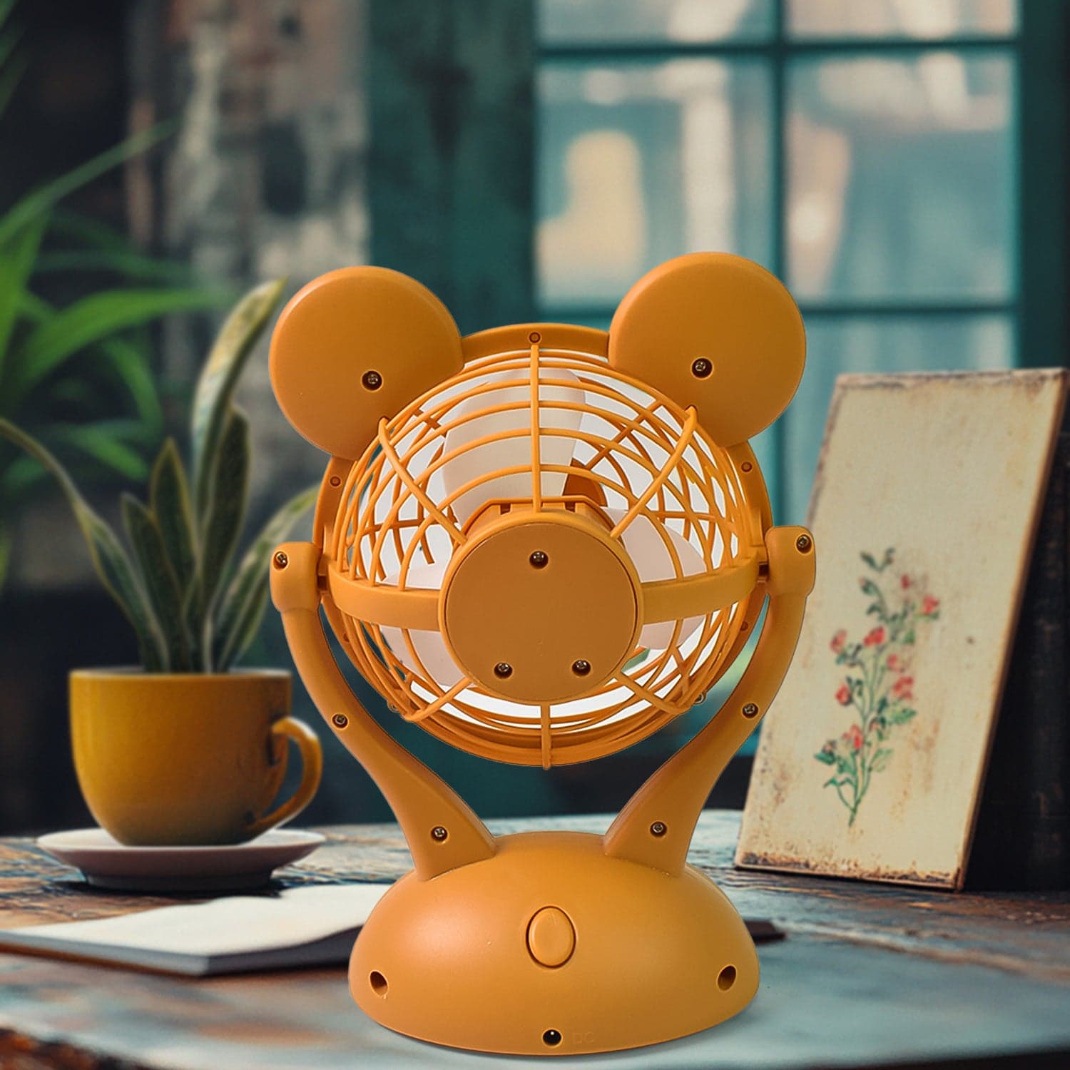 Cartoon Shape Mini Fan USB Powered & Battery Operated (Battery Not Include / 1 Pc) thumbnail 4