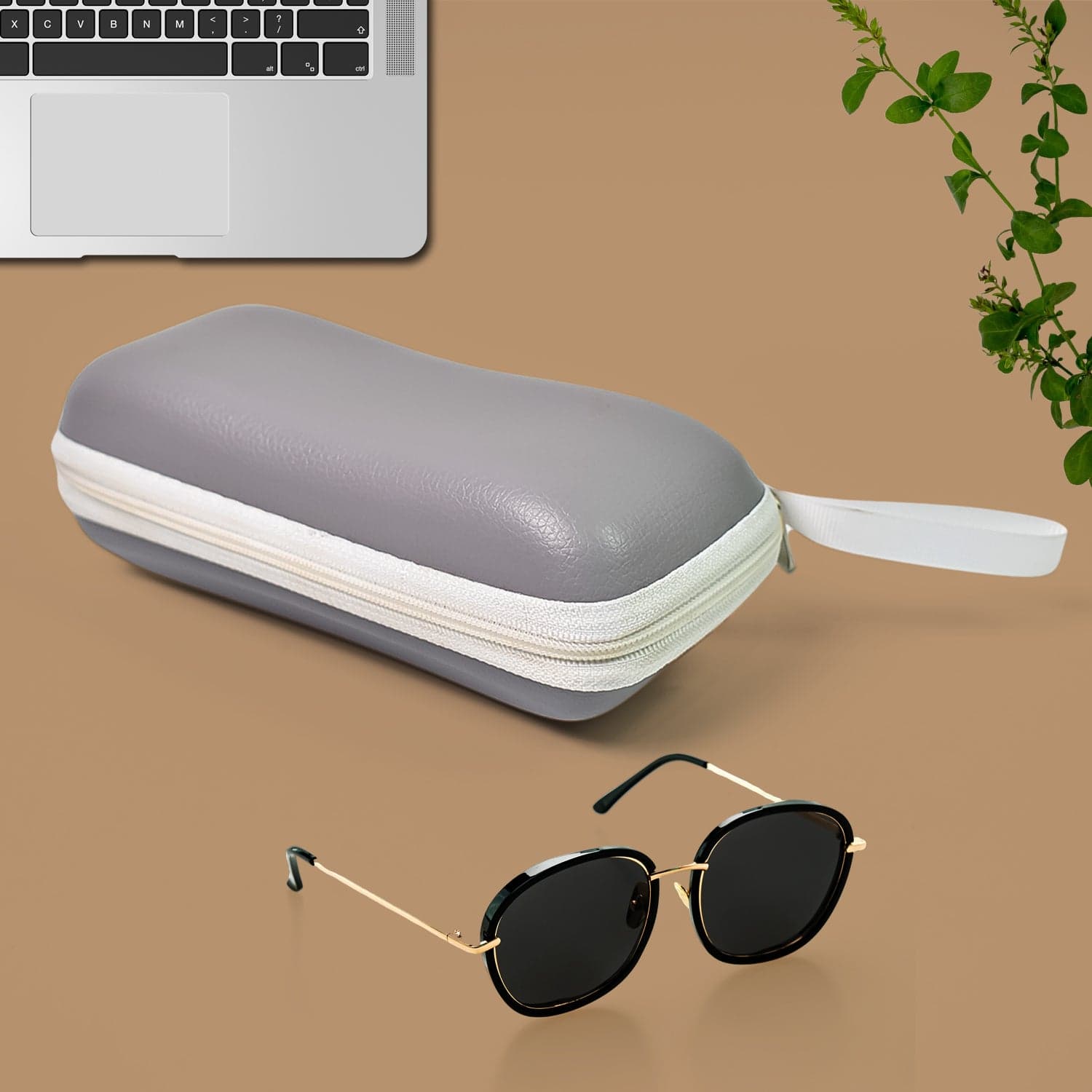 Portable Zipper Eye Glass Sunglasses Hard Case Cover (1 Pc) thumbnail 1