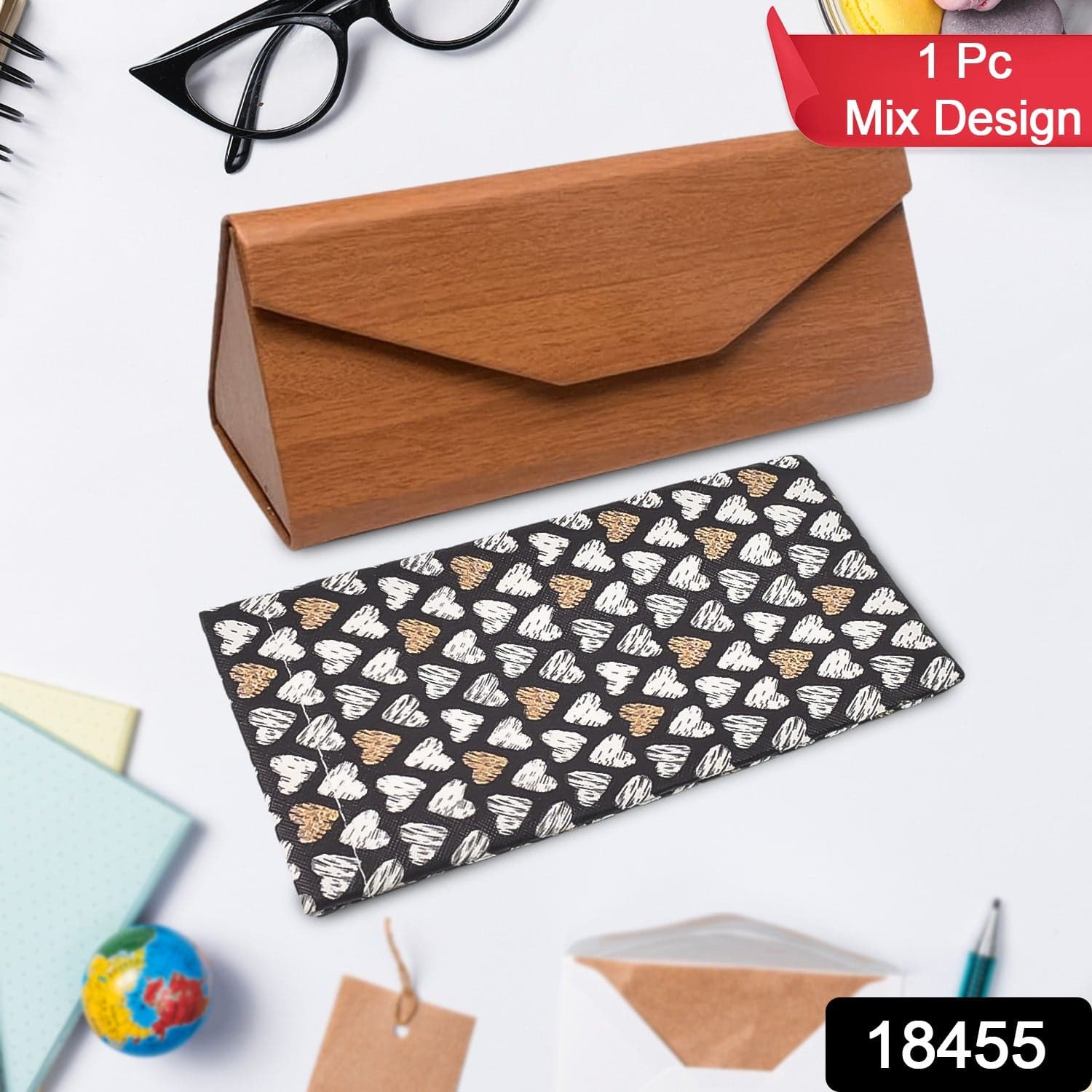 Decorative Glasses Case Eyeglasses Holder Storage Box (1 Pc / Mix color & Design) thumbnail 2