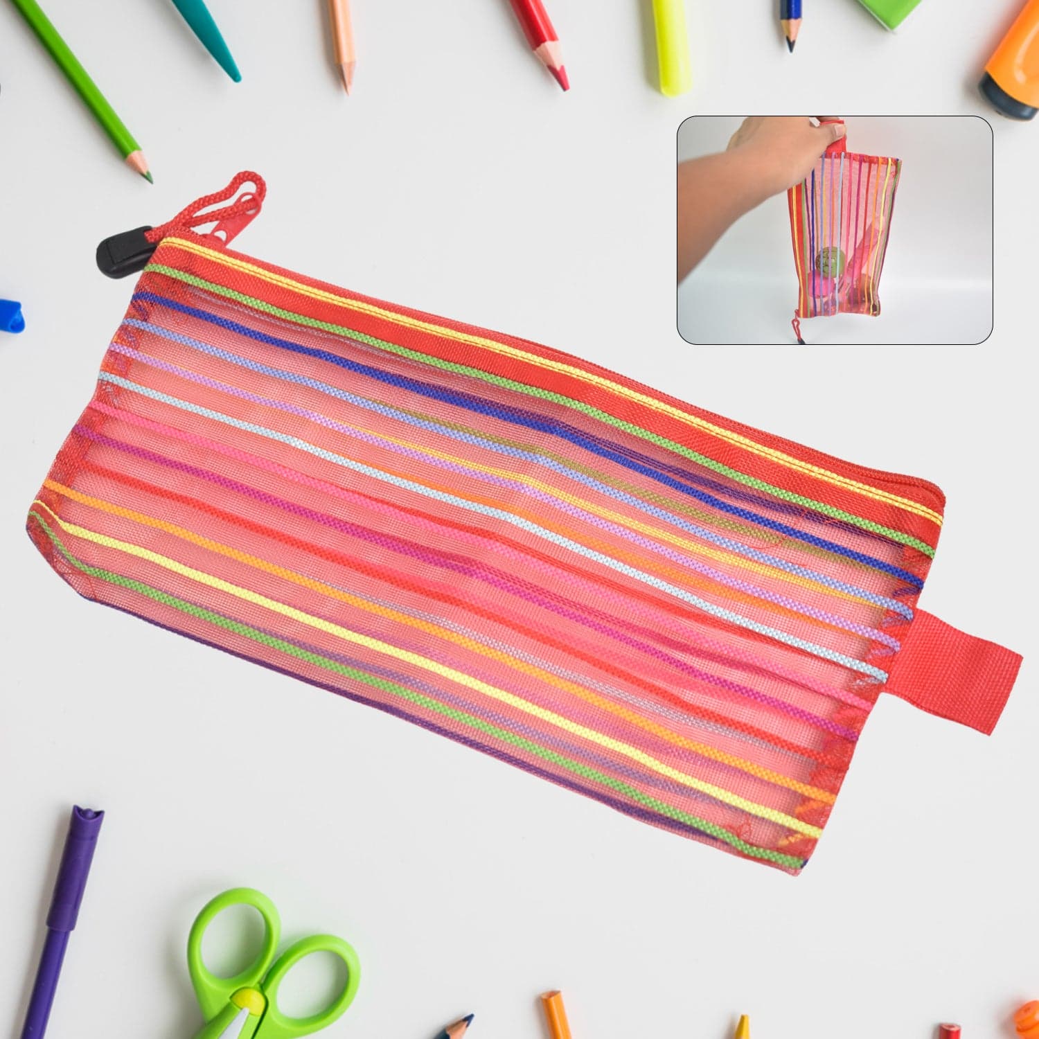 Transparent Zippered Nylon Mesh Multi Purpose Pouch / Purse thumbnail 1