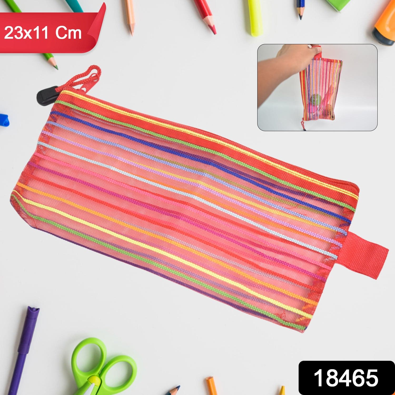 Transparent Zippered Nylon Mesh Multi Purpose Pouch / Purse thumbnail 2