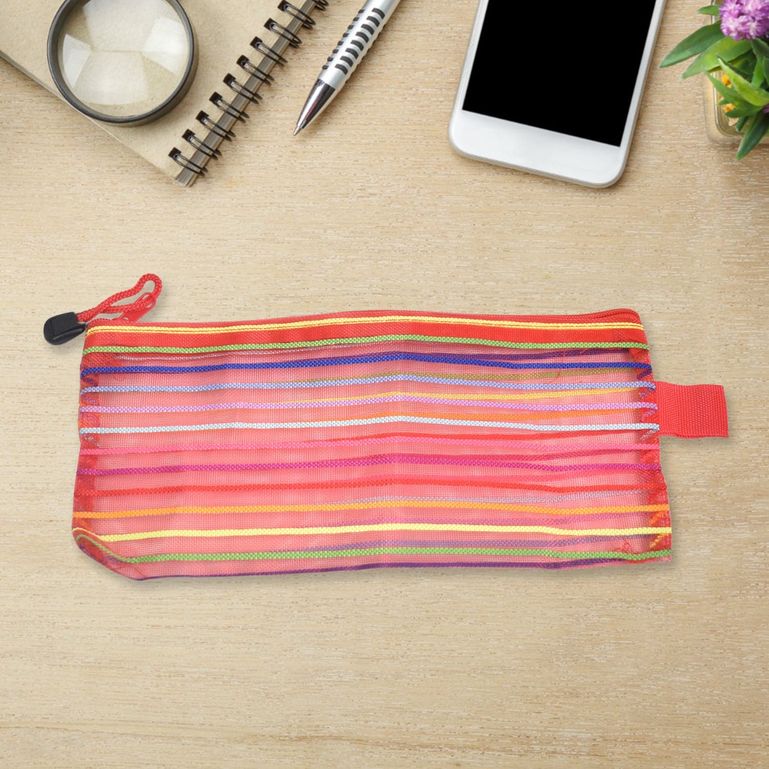 Transparent Zippered Nylon Mesh Multi Purpose Pouch / Purse thumbnail 3