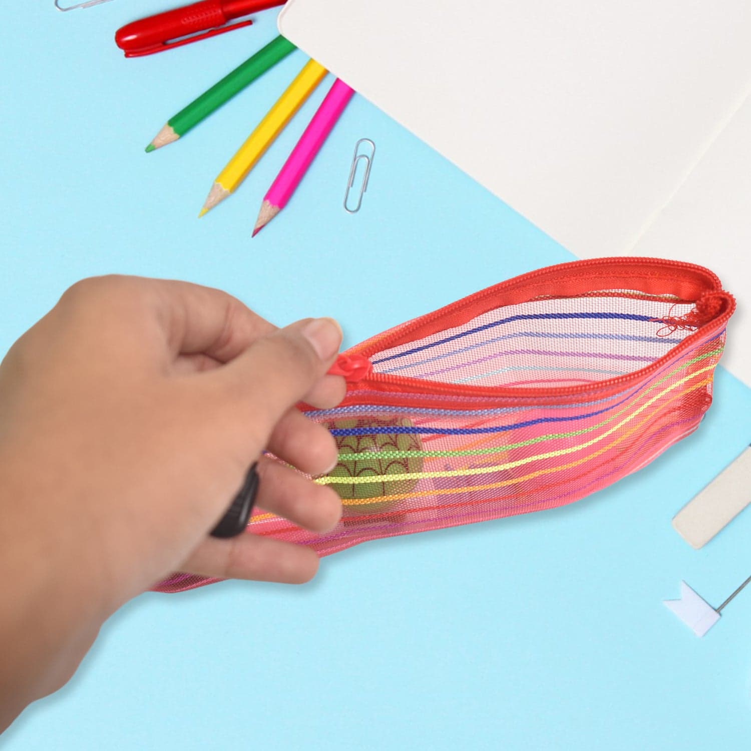 Transparent Zippered Nylon Mesh Multi Purpose Pouch / Purse thumbnail 4