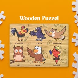 Wooden Bird Puzzle Learning Educational Board (1 Set / 28—20 Cm)
