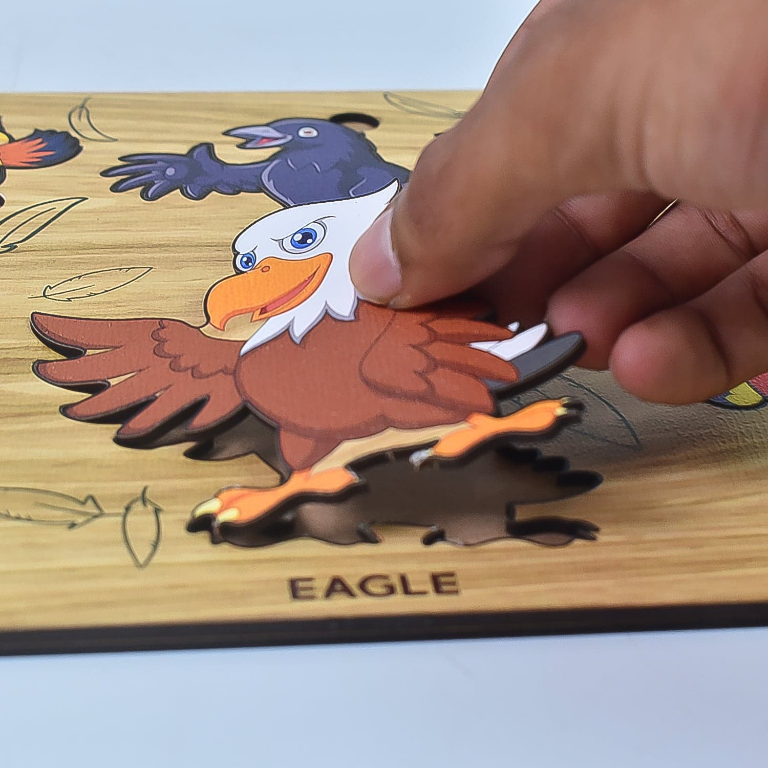Wooden Bird Puzzle Learning Educational Board (1 Set / 28—20 Cm) thumbnail 3