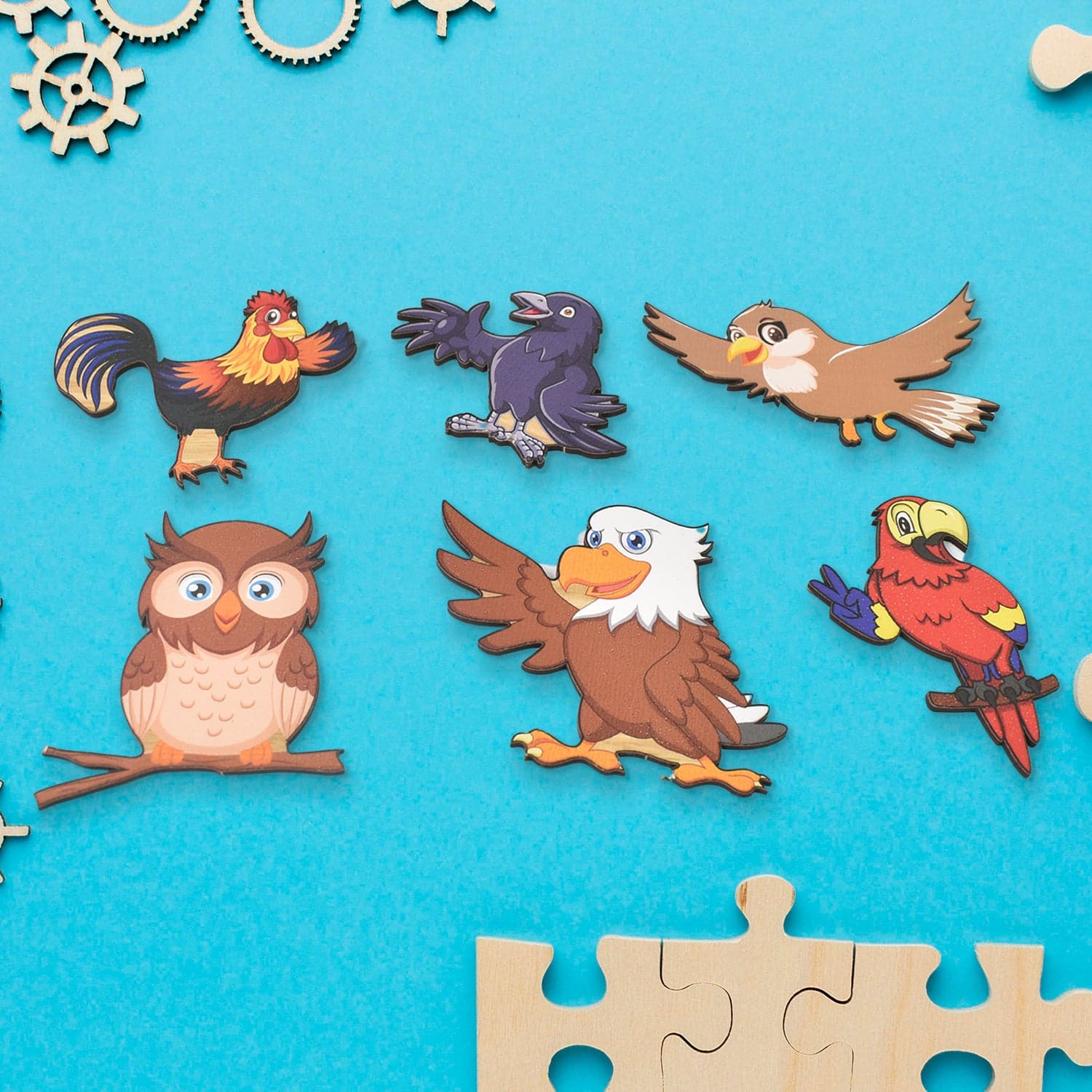 Wooden Bird Puzzle Learning Educational Board (1 Set / 28—20 Cm) thumbnail 4