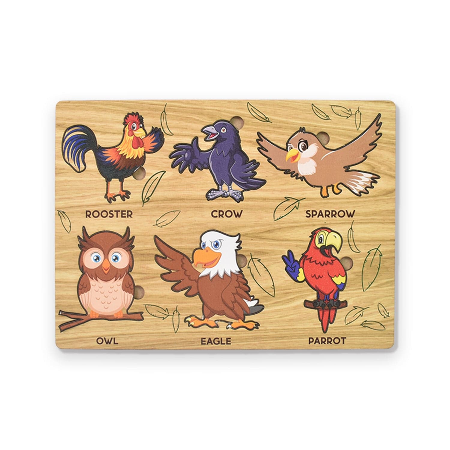 Wooden Bird Puzzle Learning Educational Board (1 Set / 28—20 Cm) thumbnail 5