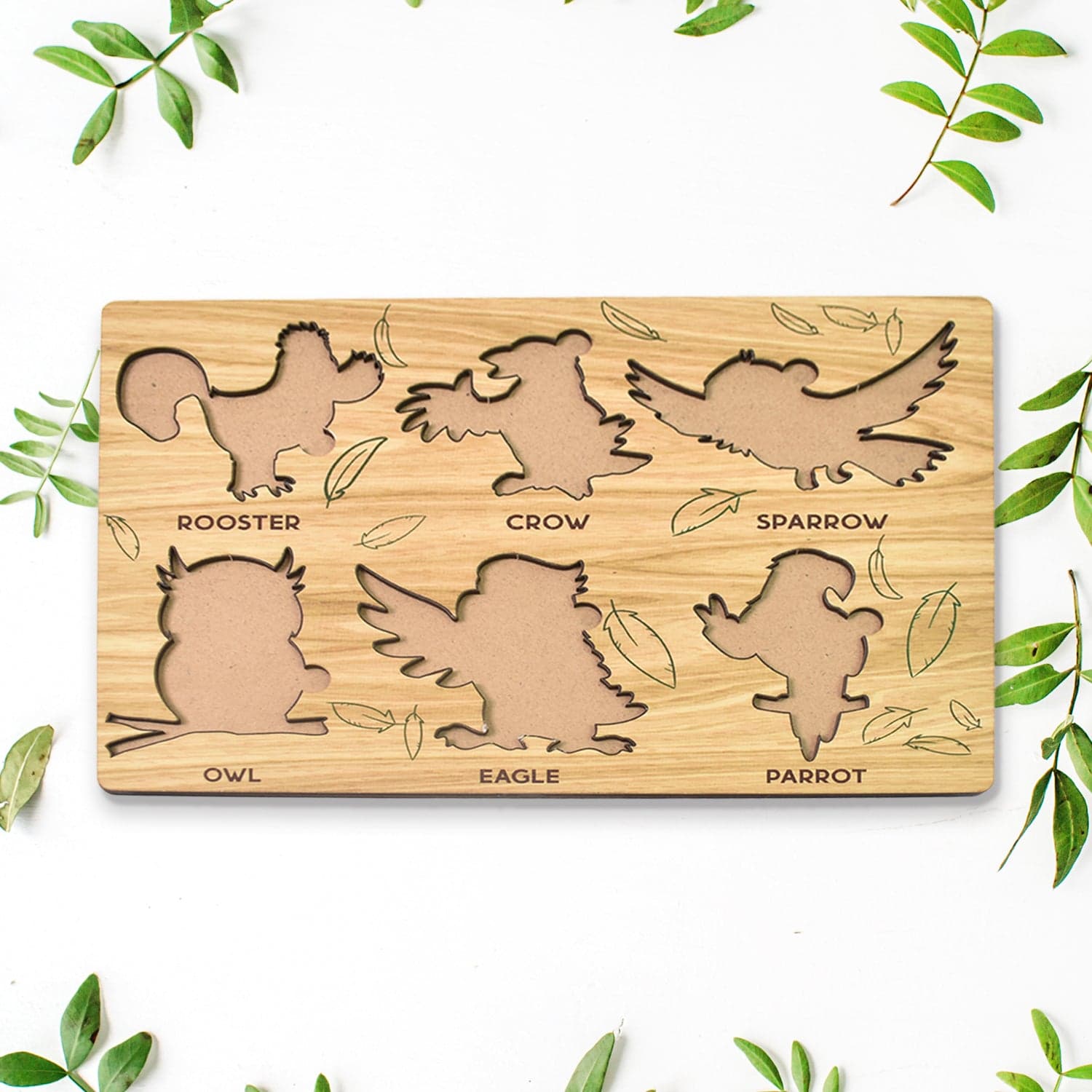 Wooden Bird Puzzle Learning Educational Board (1 Set / 28—20 Cm) thumbnail 6